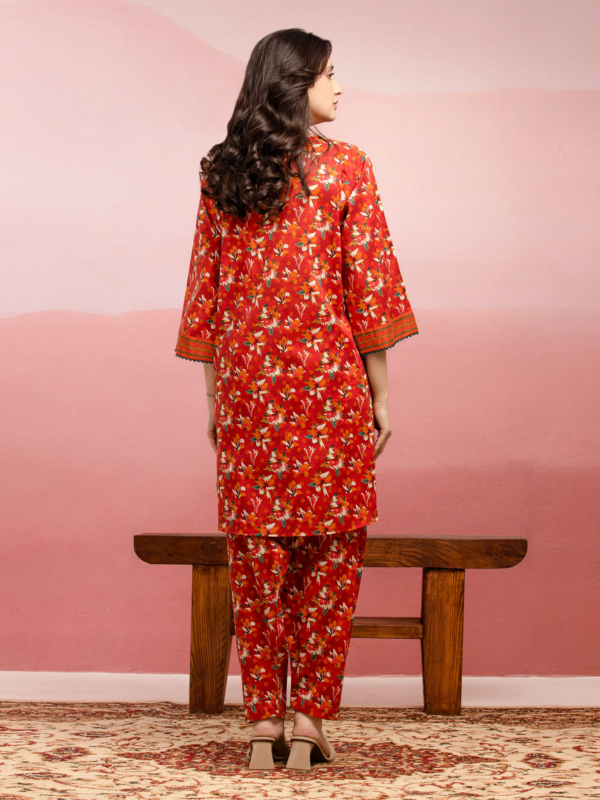 Unstitched Printed Lawn Shirt Trouser - EWU5A1-35410ST - Image 2