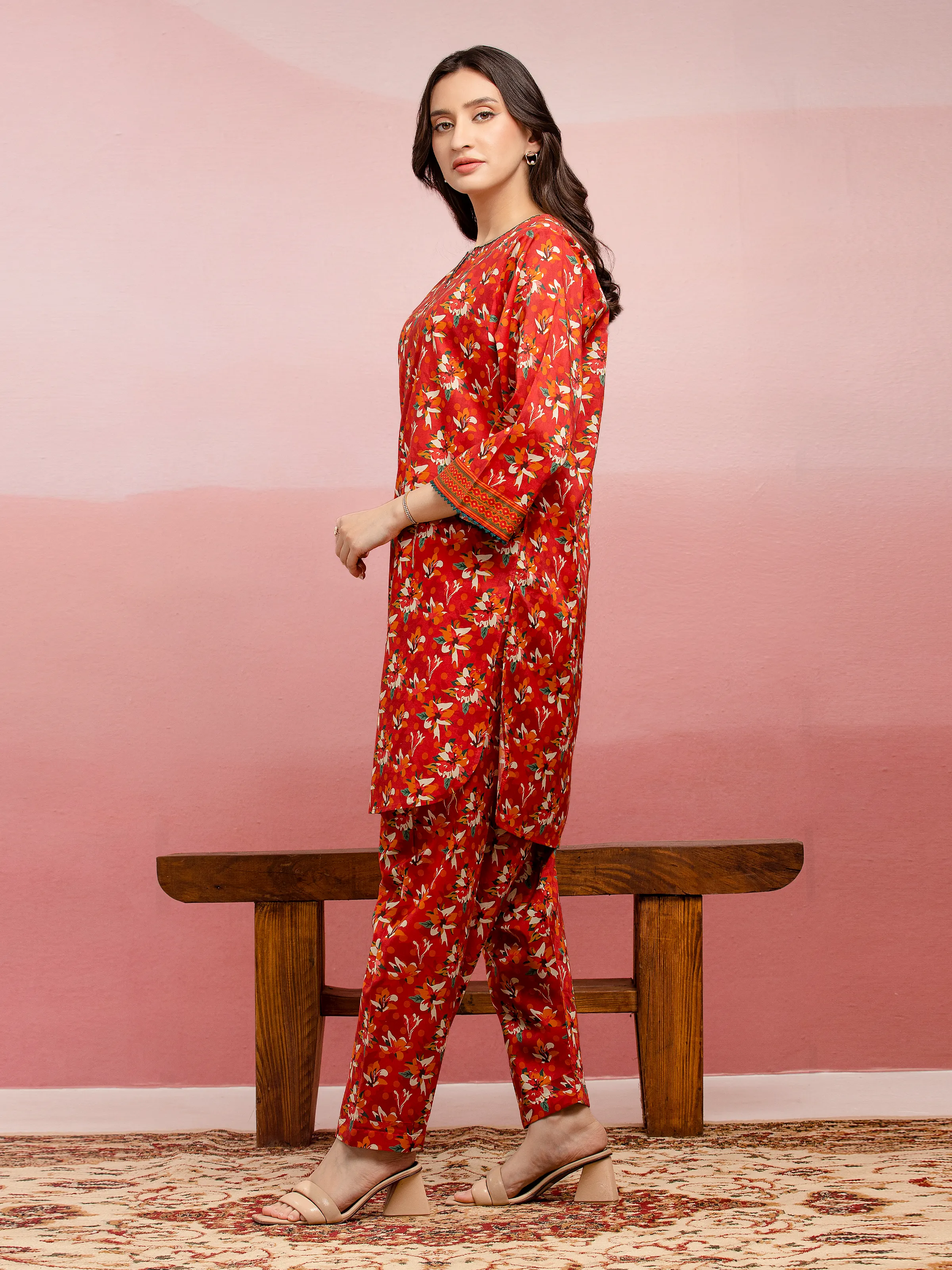 Unstitched Printed Lawn Shirt Trouser - EWU5A1-35410ST - Image 3