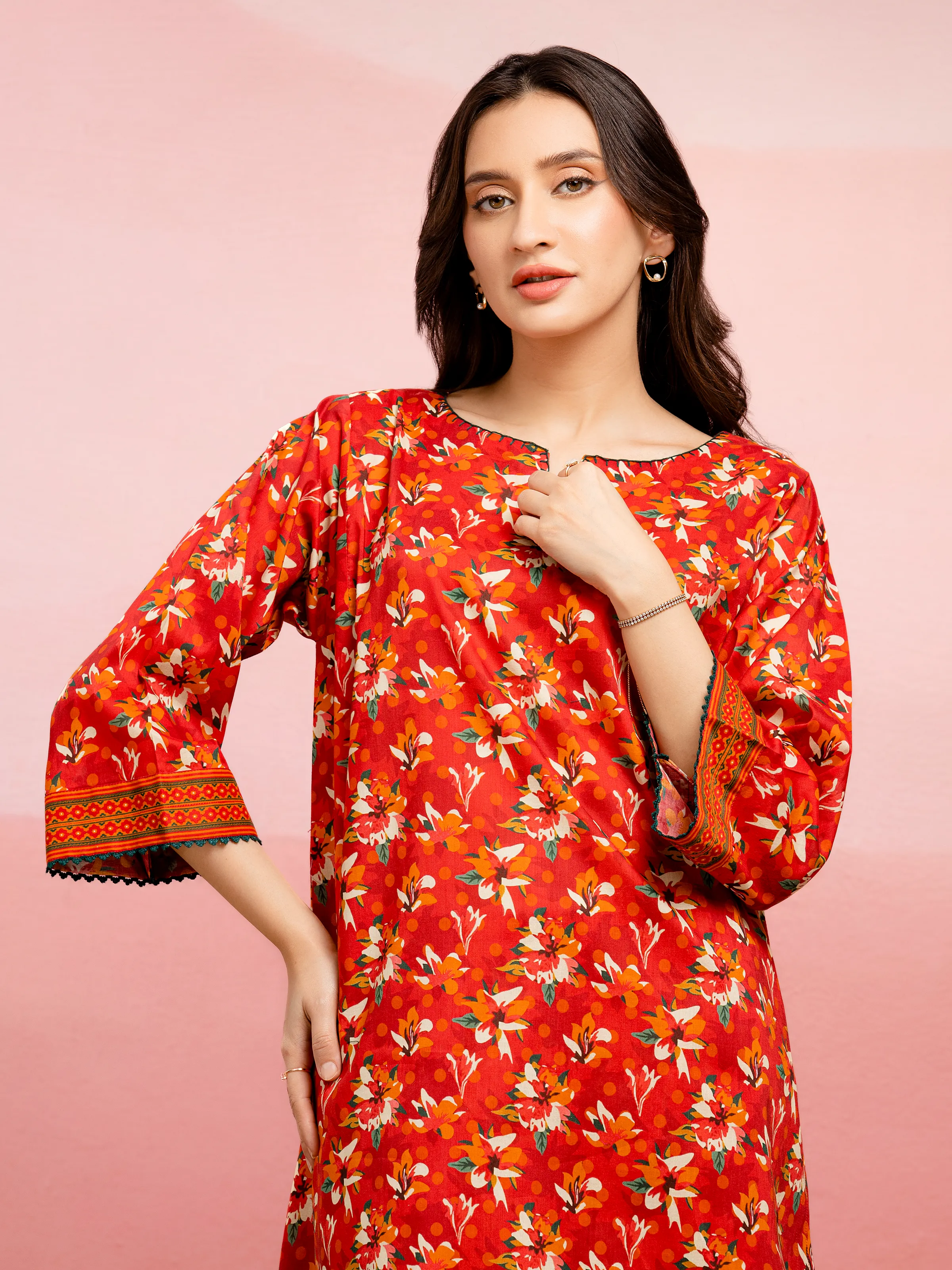 Unstitched Printed Lawn Shirt Trouser - EWU5A1-35410ST - Image 4