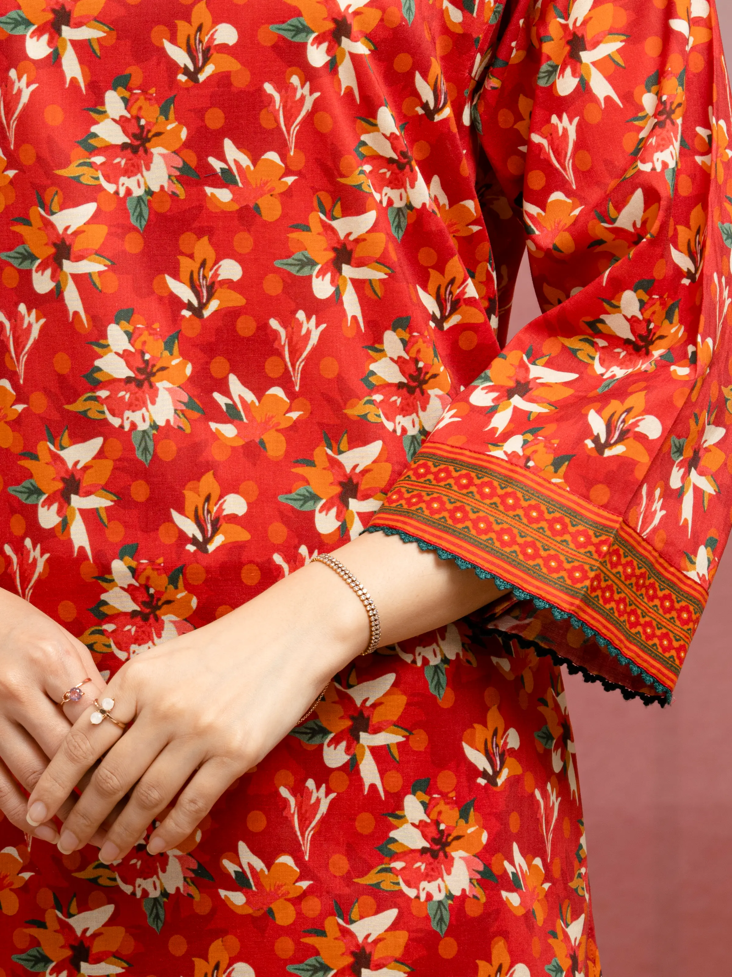 Unstitched Printed Lawn Shirt Trouser - EWU5A1-35410ST - Image 6