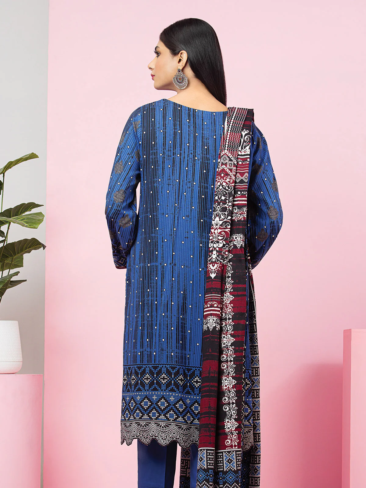Unstitched Embroidered Viscose Shirt Dupatta - EWU22V13-24020SD - Image 2