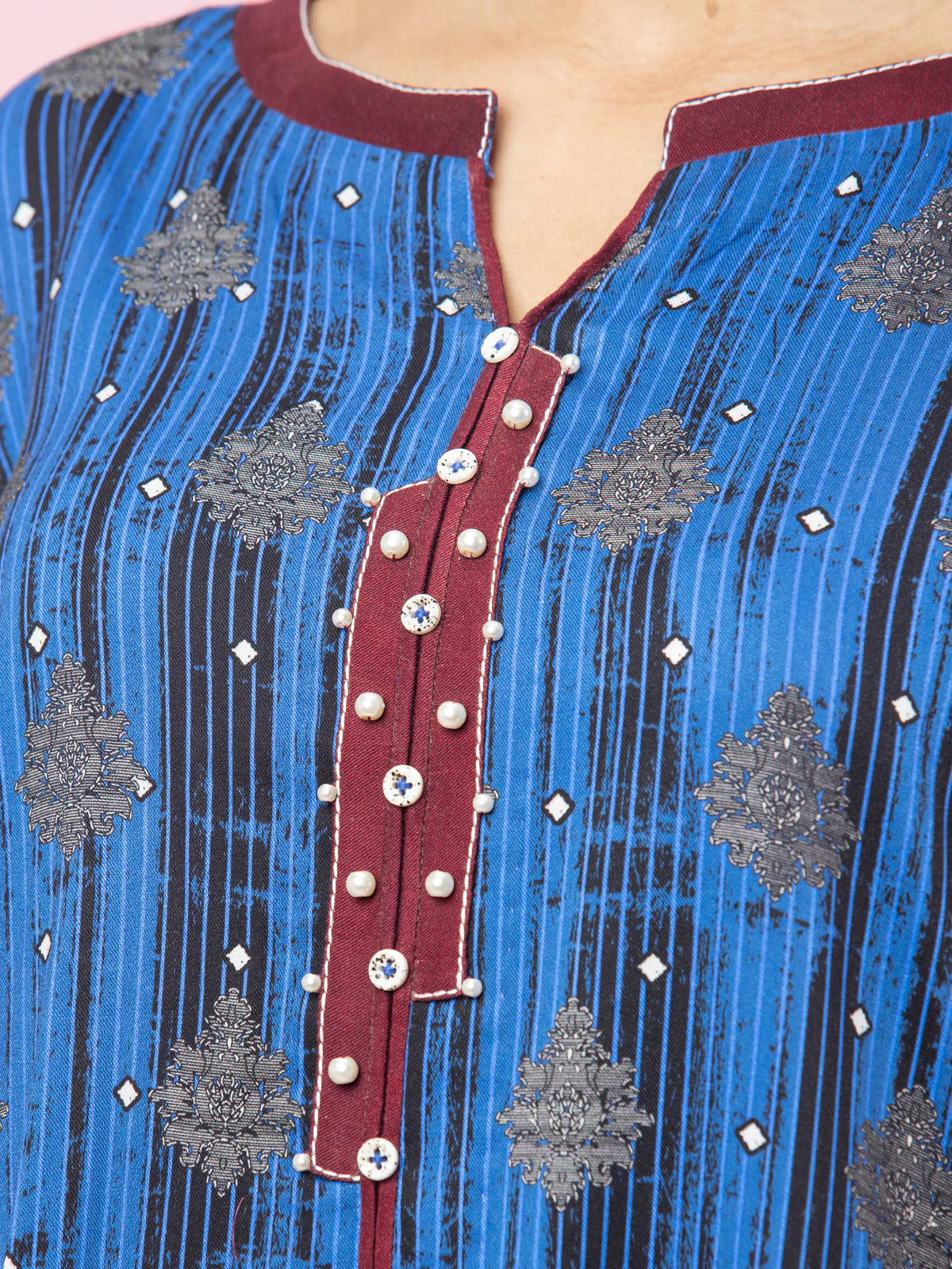 Unstitched Embroidered Viscose Shirt Dupatta - EWU22V13-24020SD - Image 3
