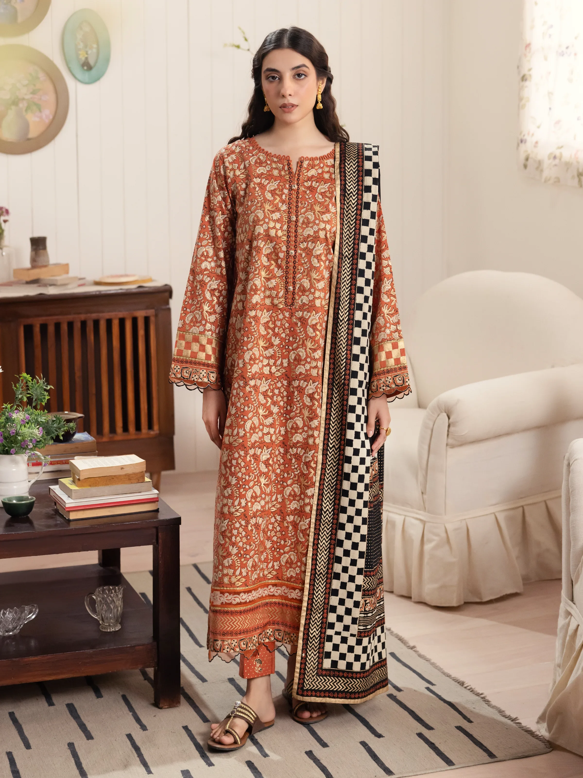 Unstitched Block Print Cambric Suit - EWU24M1-052 - Image 2