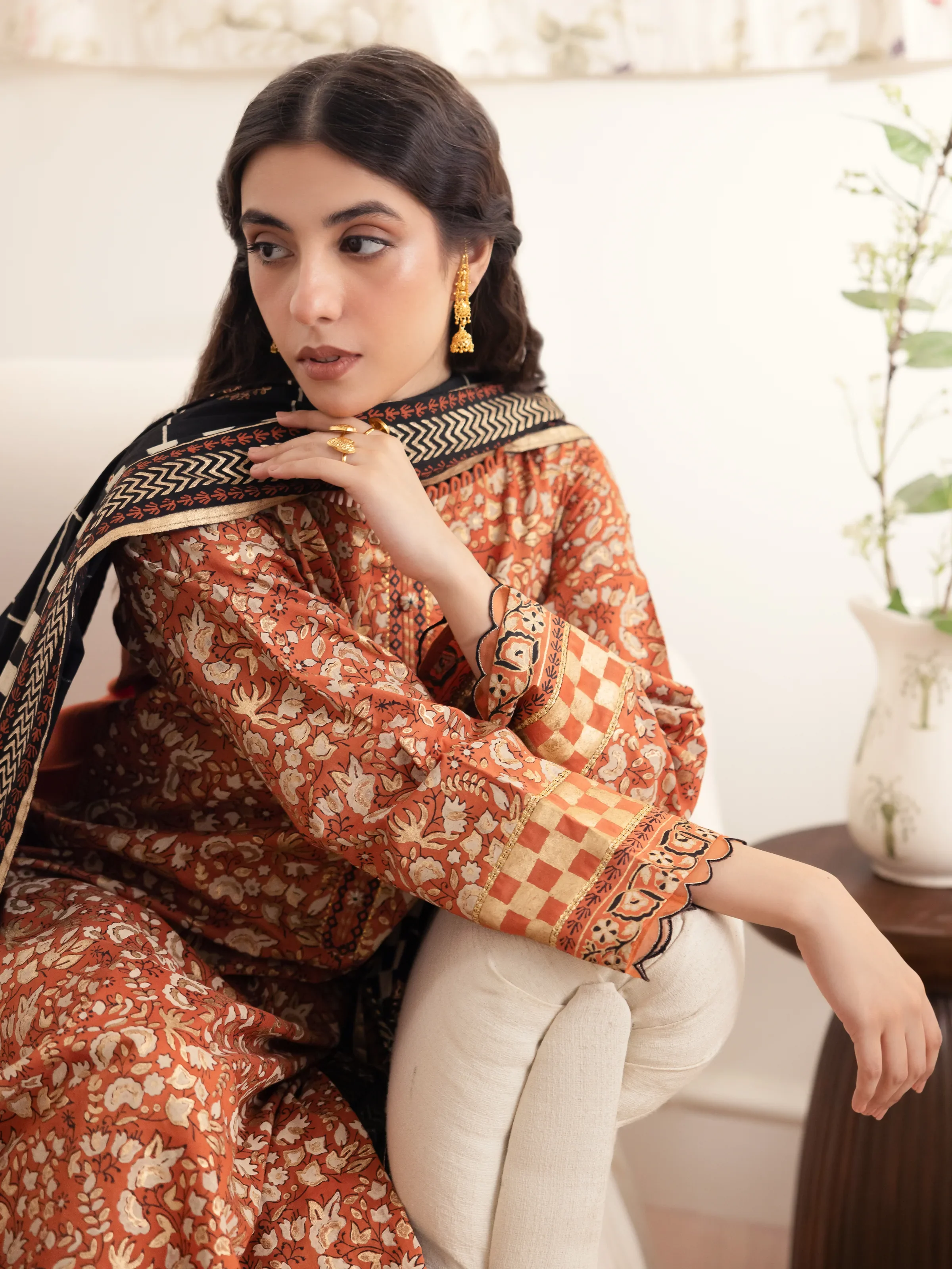 Unstitched Block Print Cambric Suit - EWU24M1-052 - Image 3