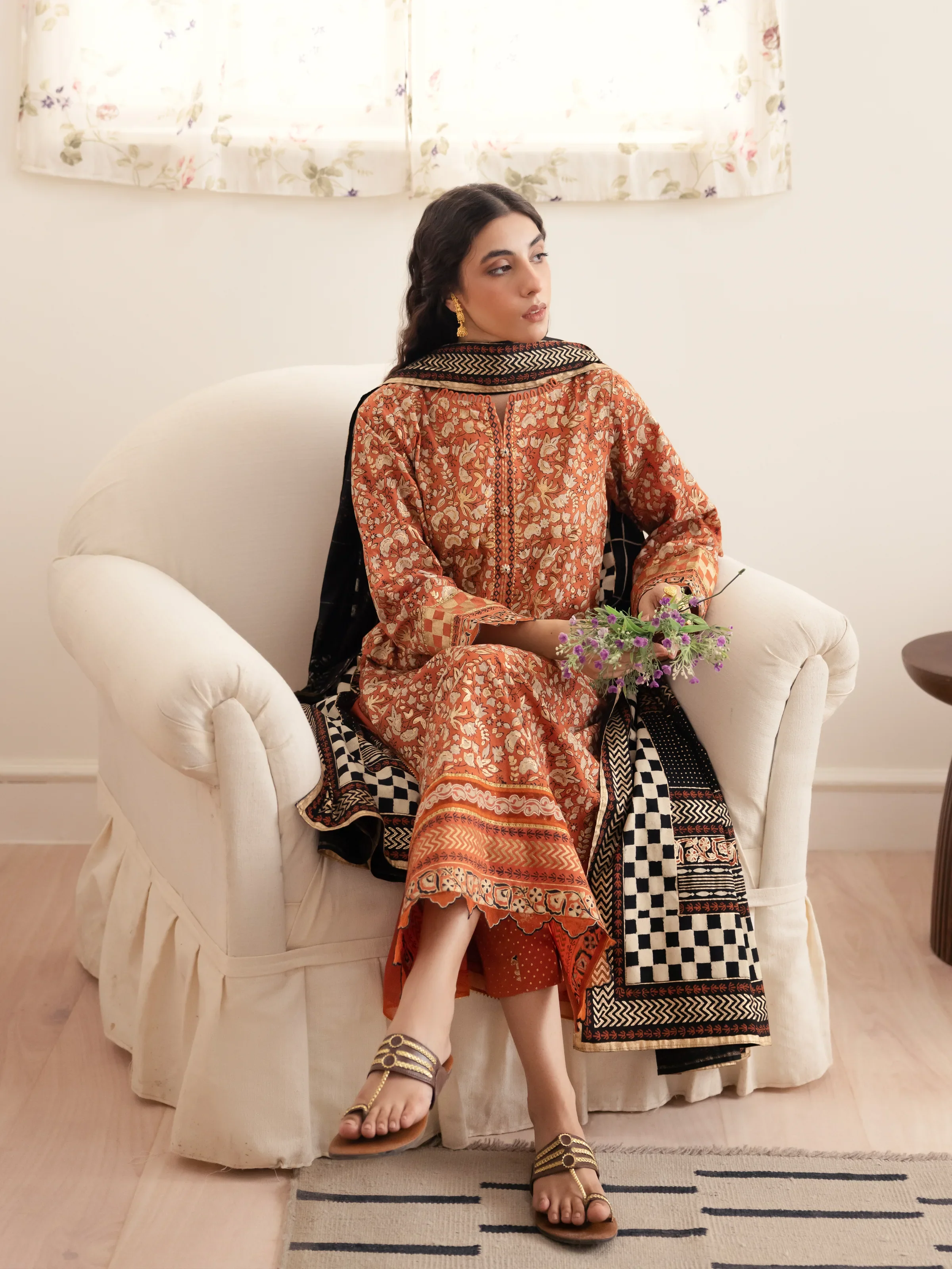 Unstitched Block Print Cambric Suit - EWU24M1-052 - Image 4
