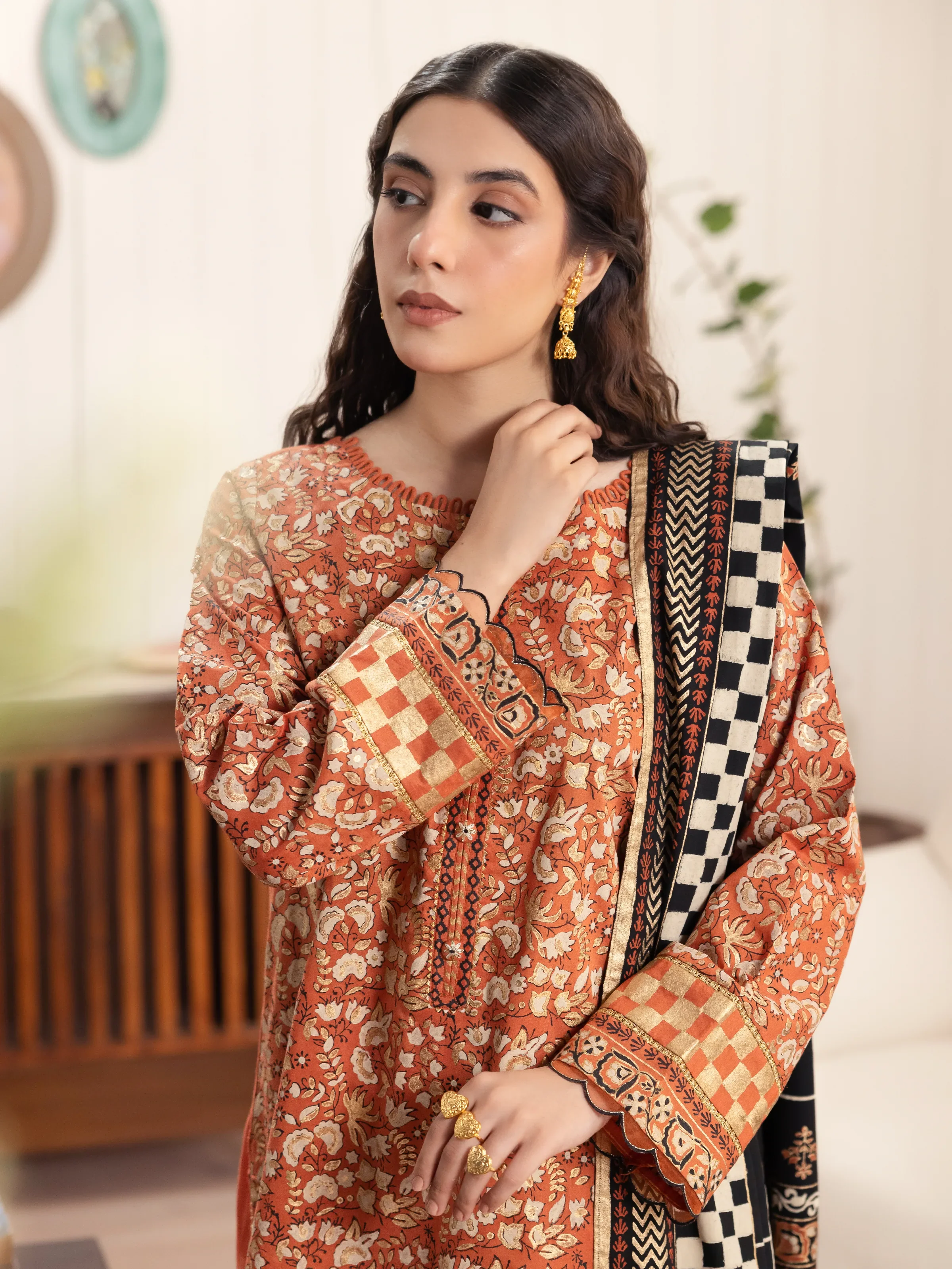 Unstitched Block Print Cambric Suit - EWU24M1-052 - Image 6