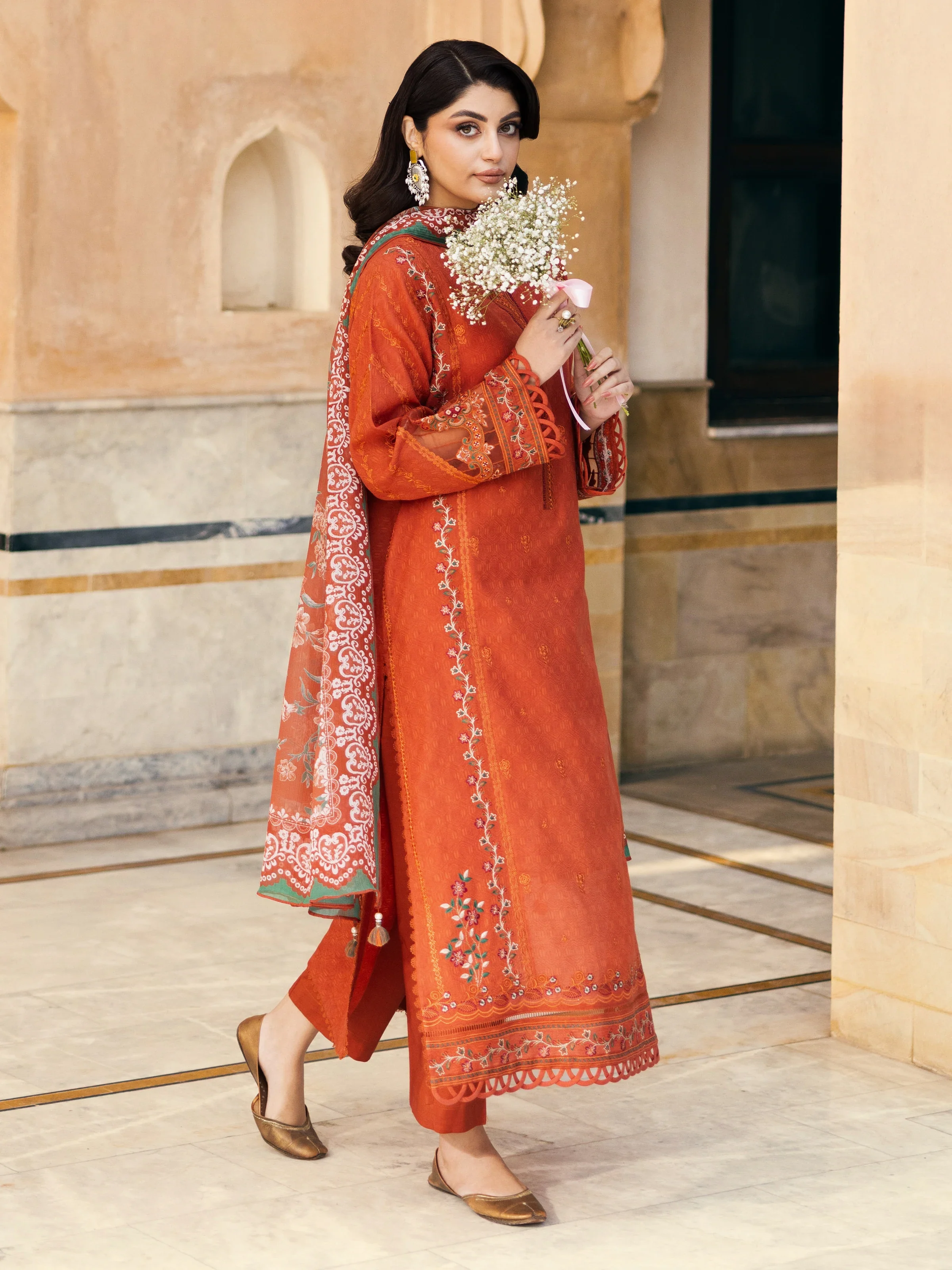 Unstitched Embroidered Dobby Suit - EWU5V7-30269-3P - Image 2