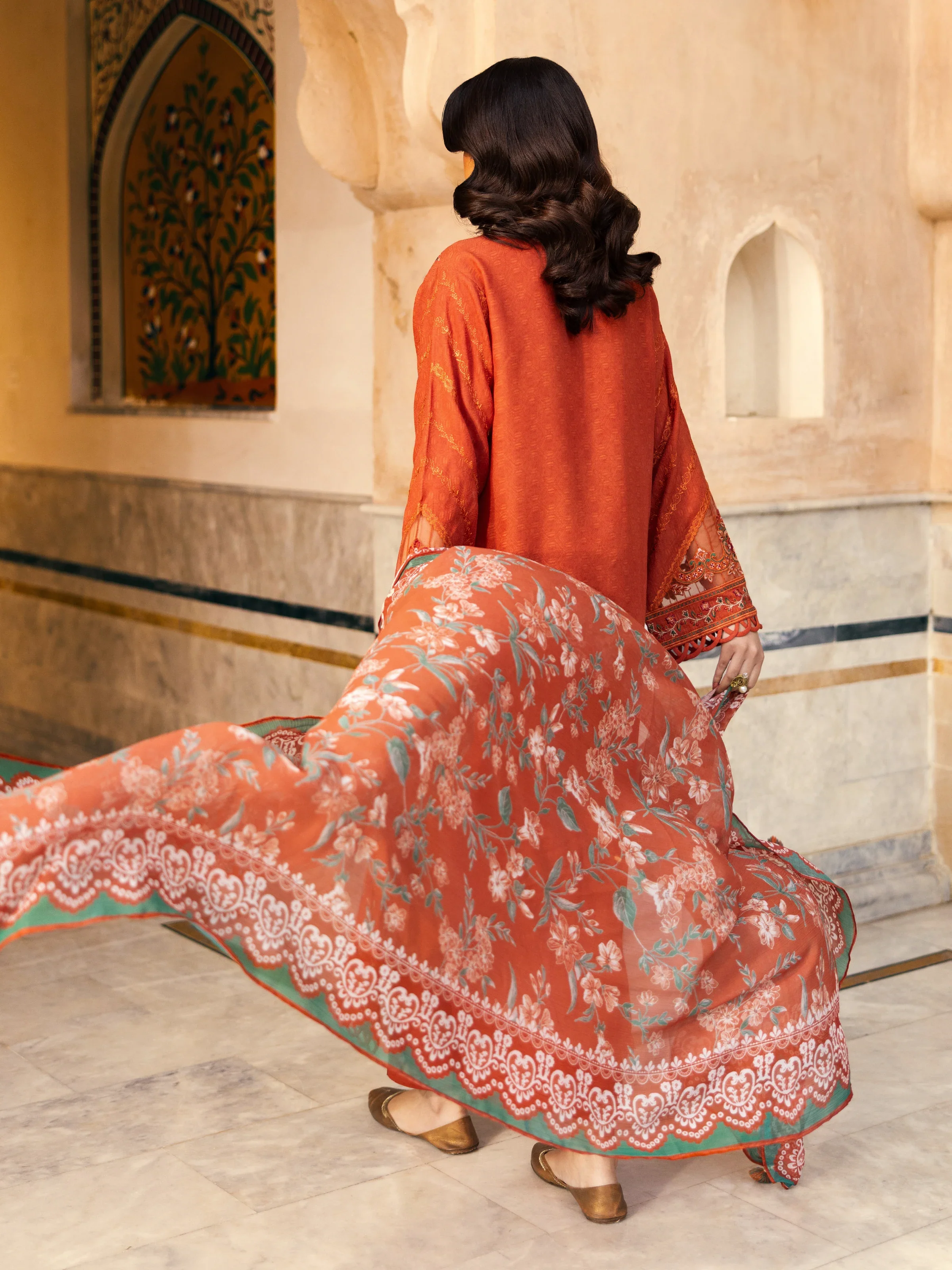 Unstitched Embroidered Dobby Suit - EWU5V7-30269-3P - Image 5