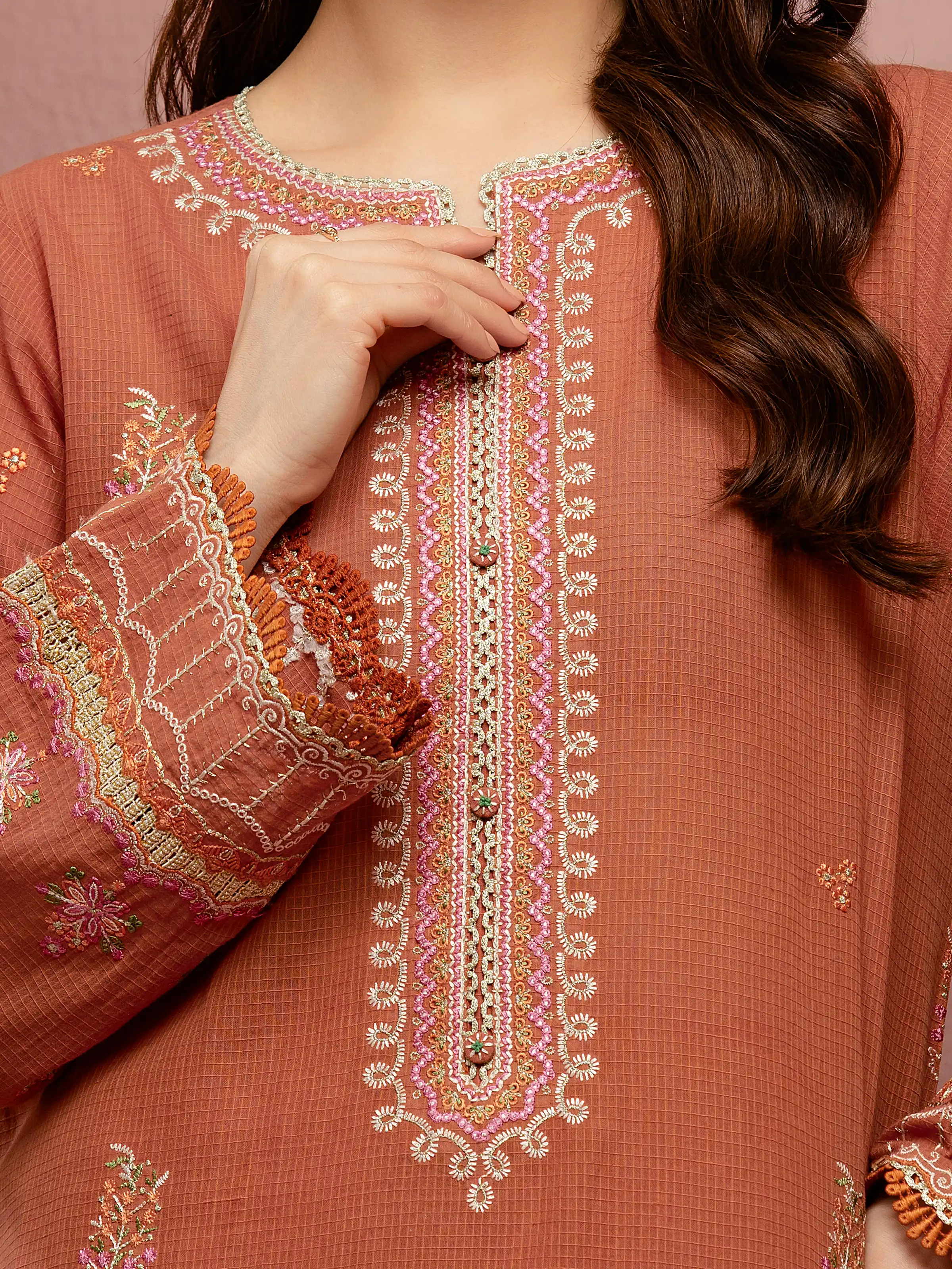 Unstitched Embroidered Lawn Shirt Dupatta - EWU5V1-31243SD - Image 3