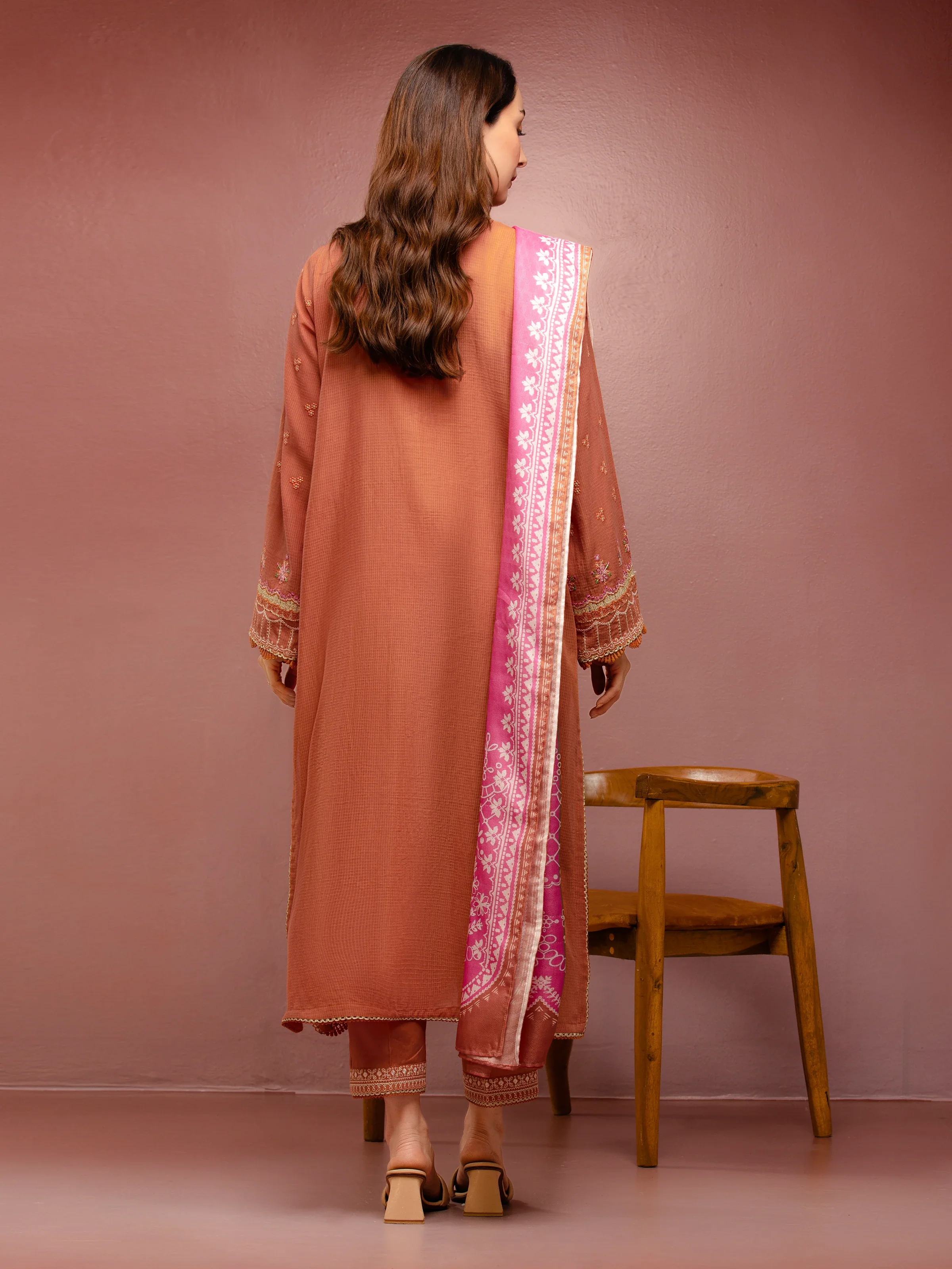 Unstitched Embroidered Lawn Shirt Dupatta - EWU5V1-31243SD - Image 5