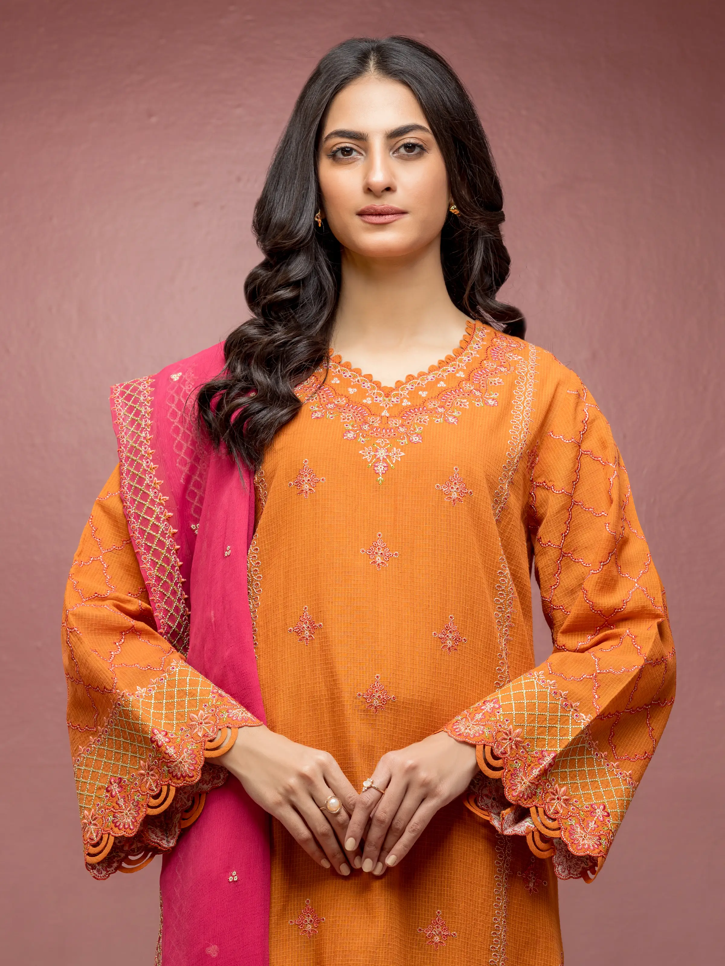 Unstitched Embroidered Lawn Suit - EWU5V1-31242-3P - Image 3
