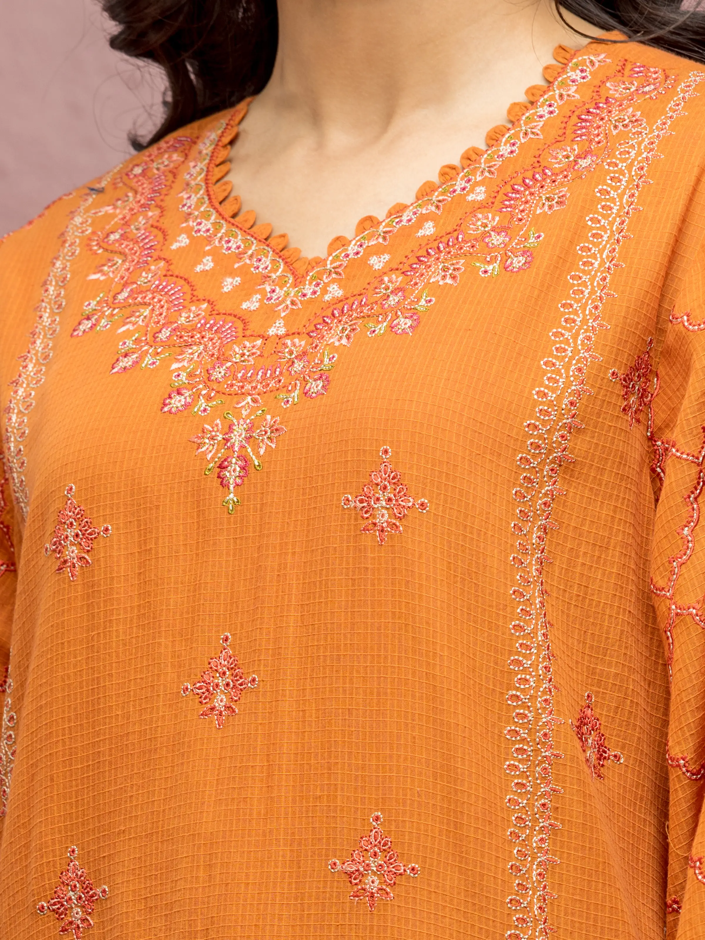 Unstitched Embroidered Lawn Suit - EWU5V1-31242-3P - Image 4