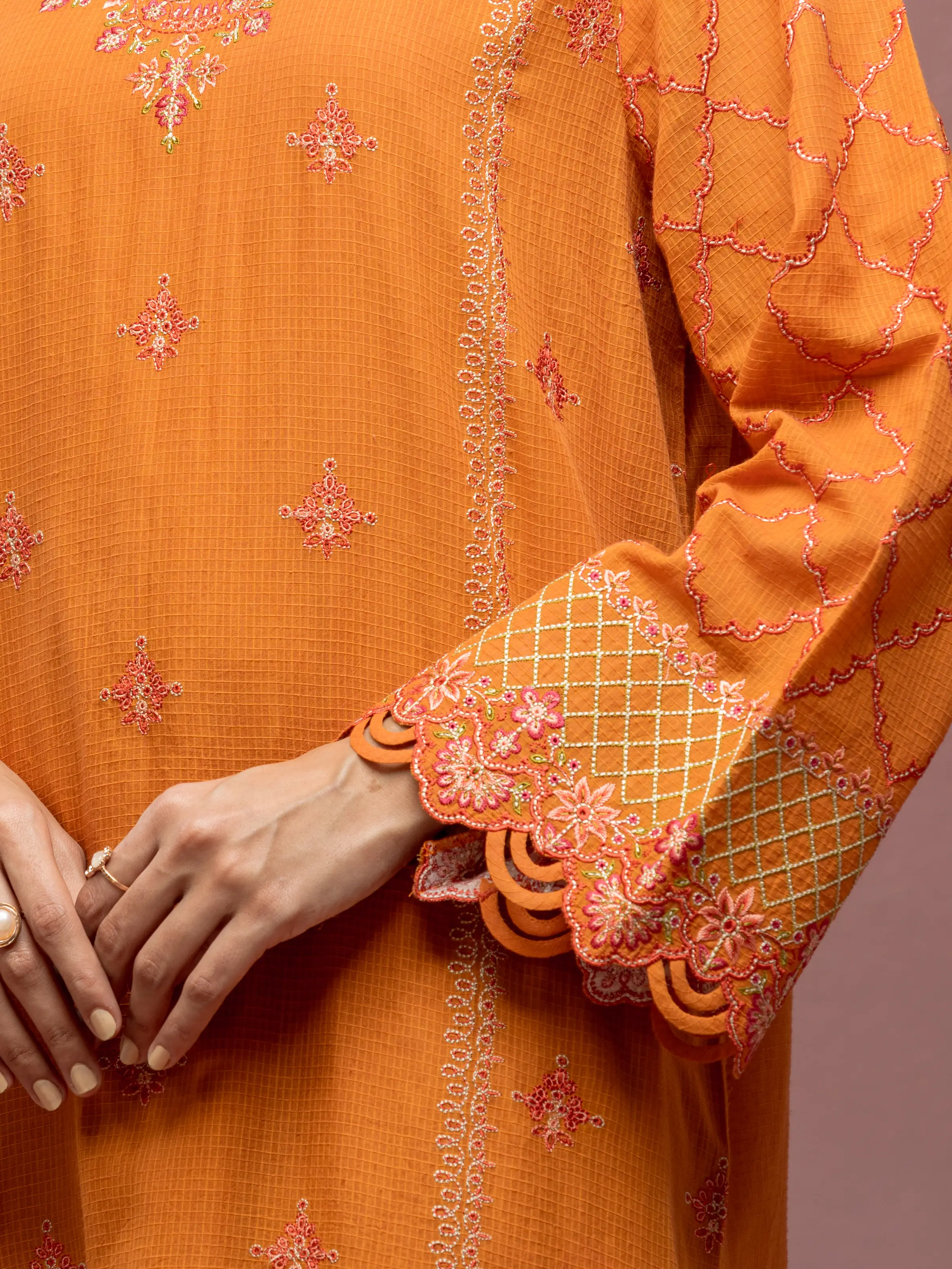 Unstitched Embroidered Lawn Suit - EWU5V1-31242-3P - Image 5