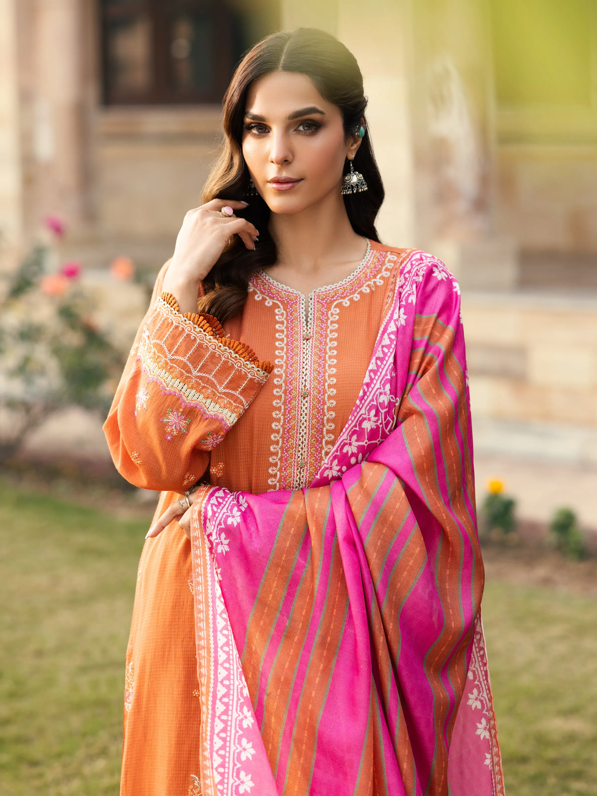 Unstitched Embroidered Lawn Suit - EWU5V1-31243-3P - Image 2