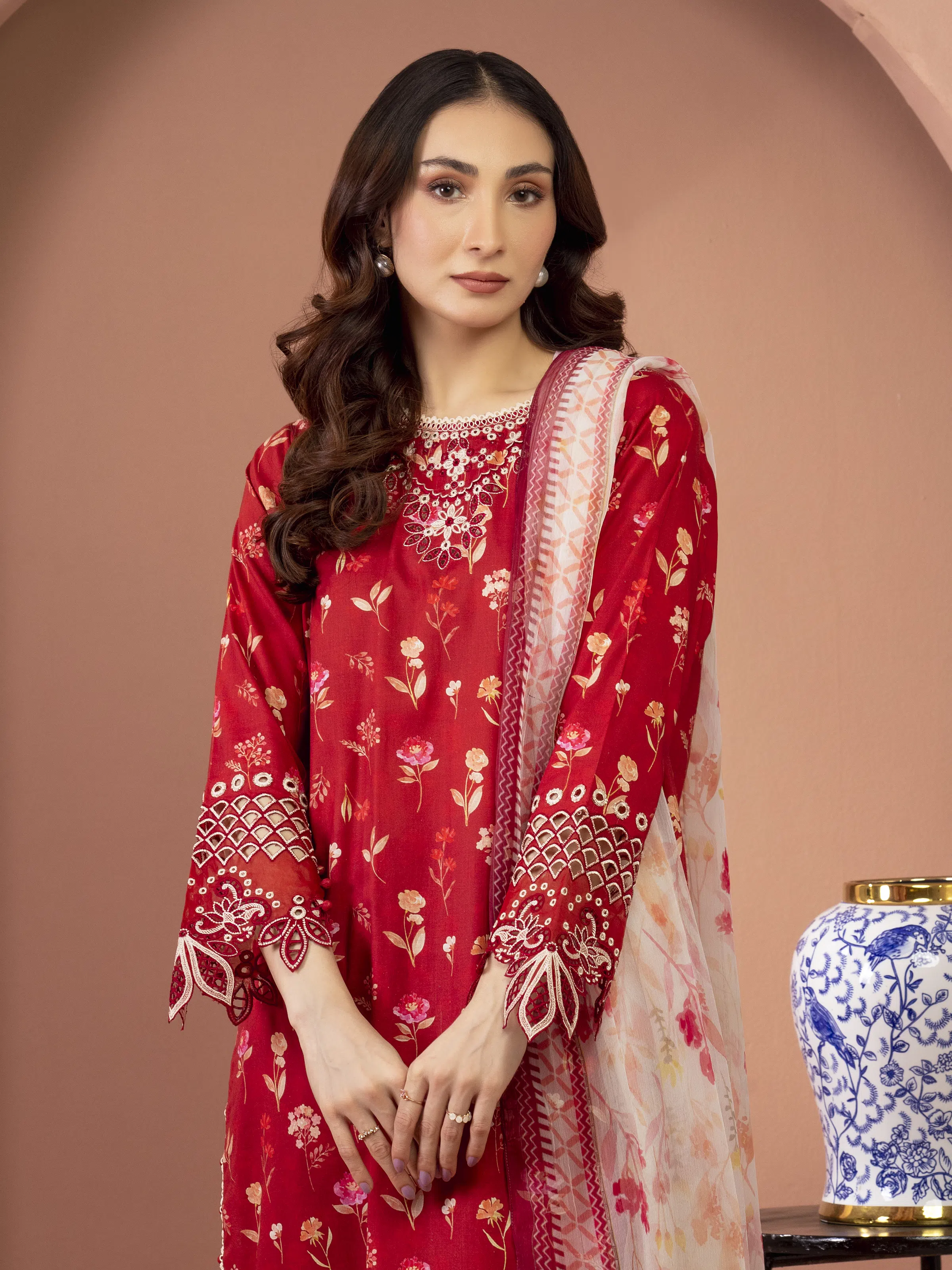 Unstitched Embroidered Lawn Suit - EWU5V1-31454-3P - Image 4