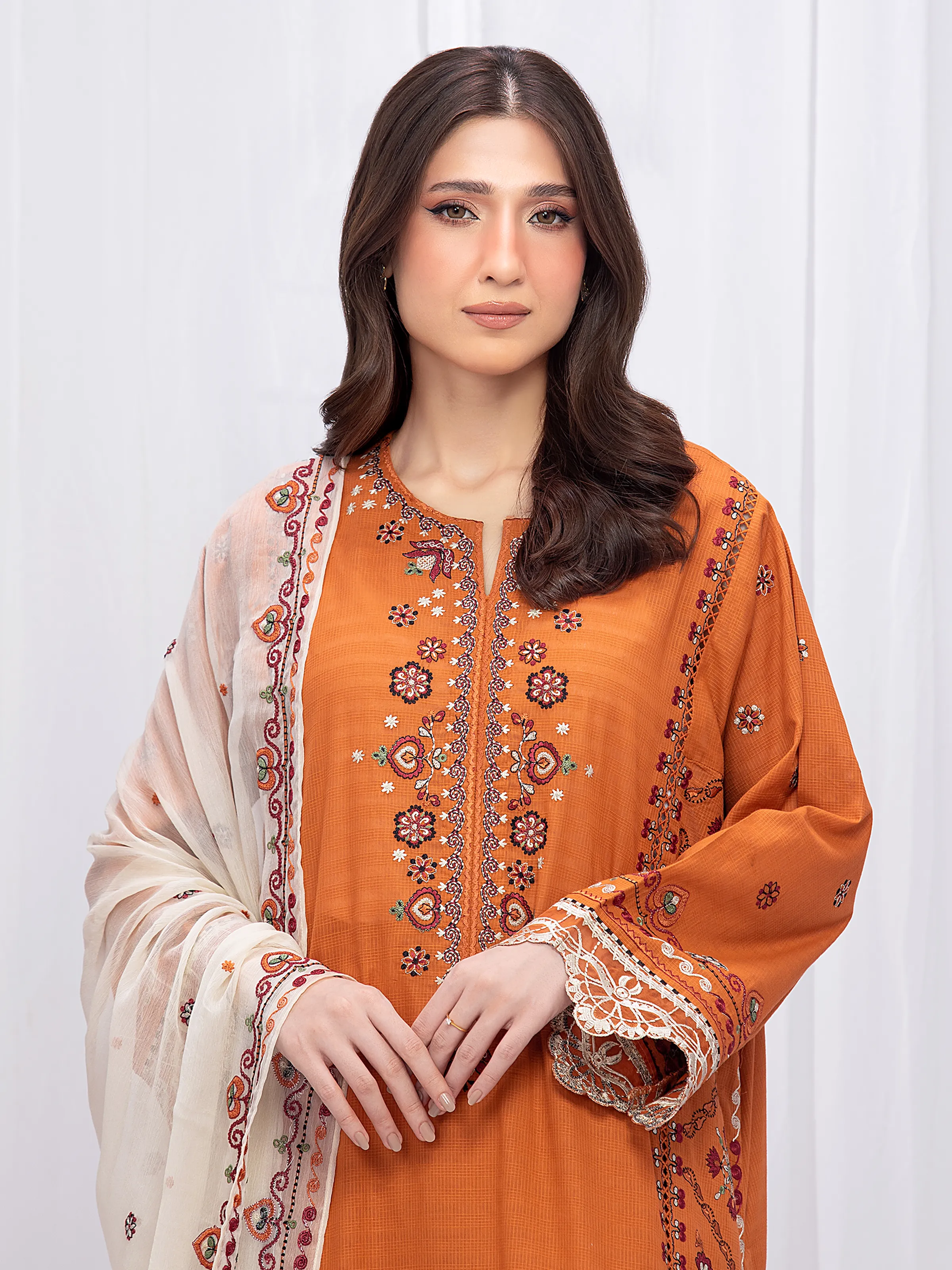 Unstitched Embroidered Lawn Suit - EWU5V1-31705-3P - Image 2