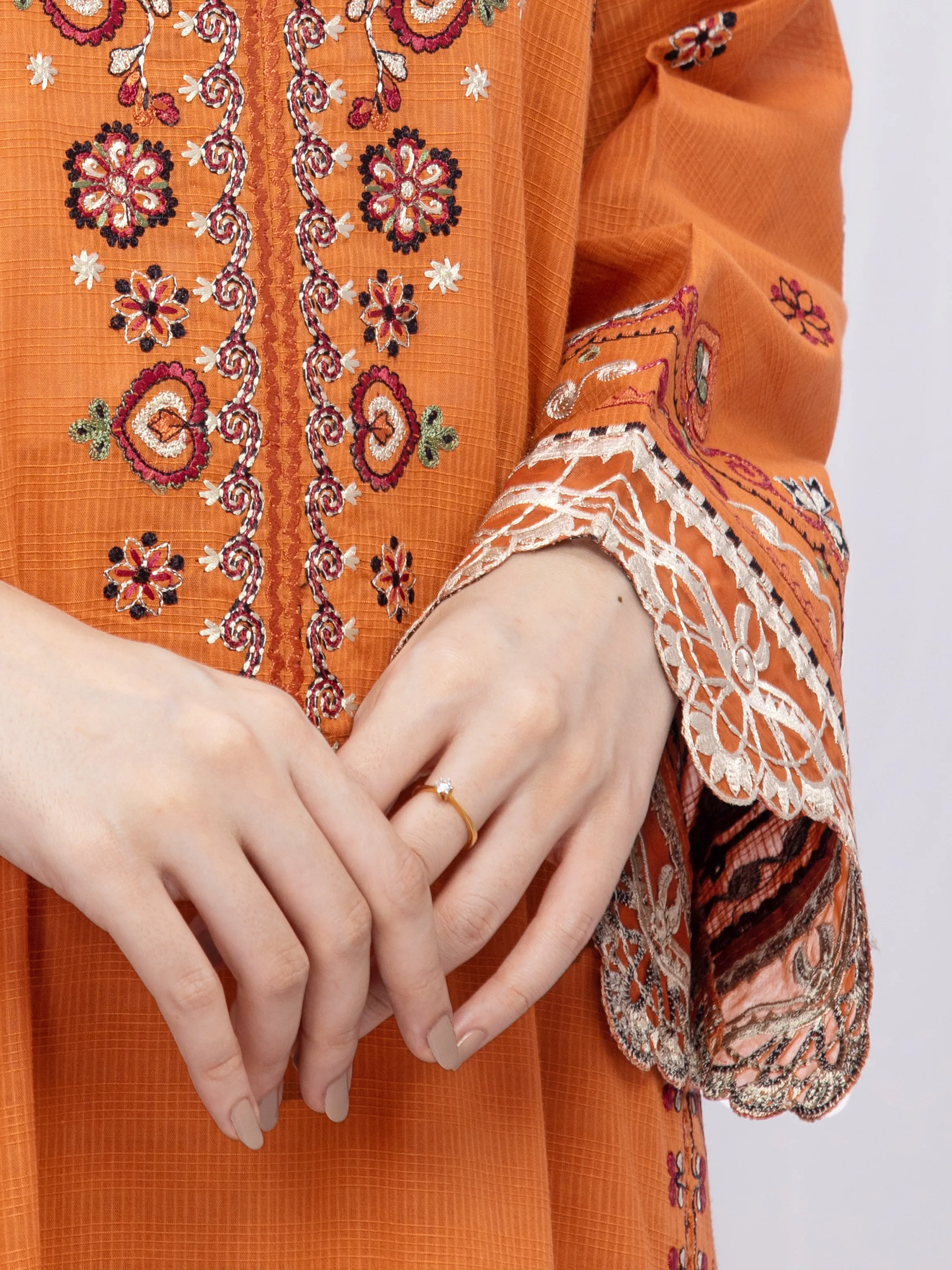 Unstitched Embroidered Lawn Suit - EWU5V1-31705-3P - Image 3