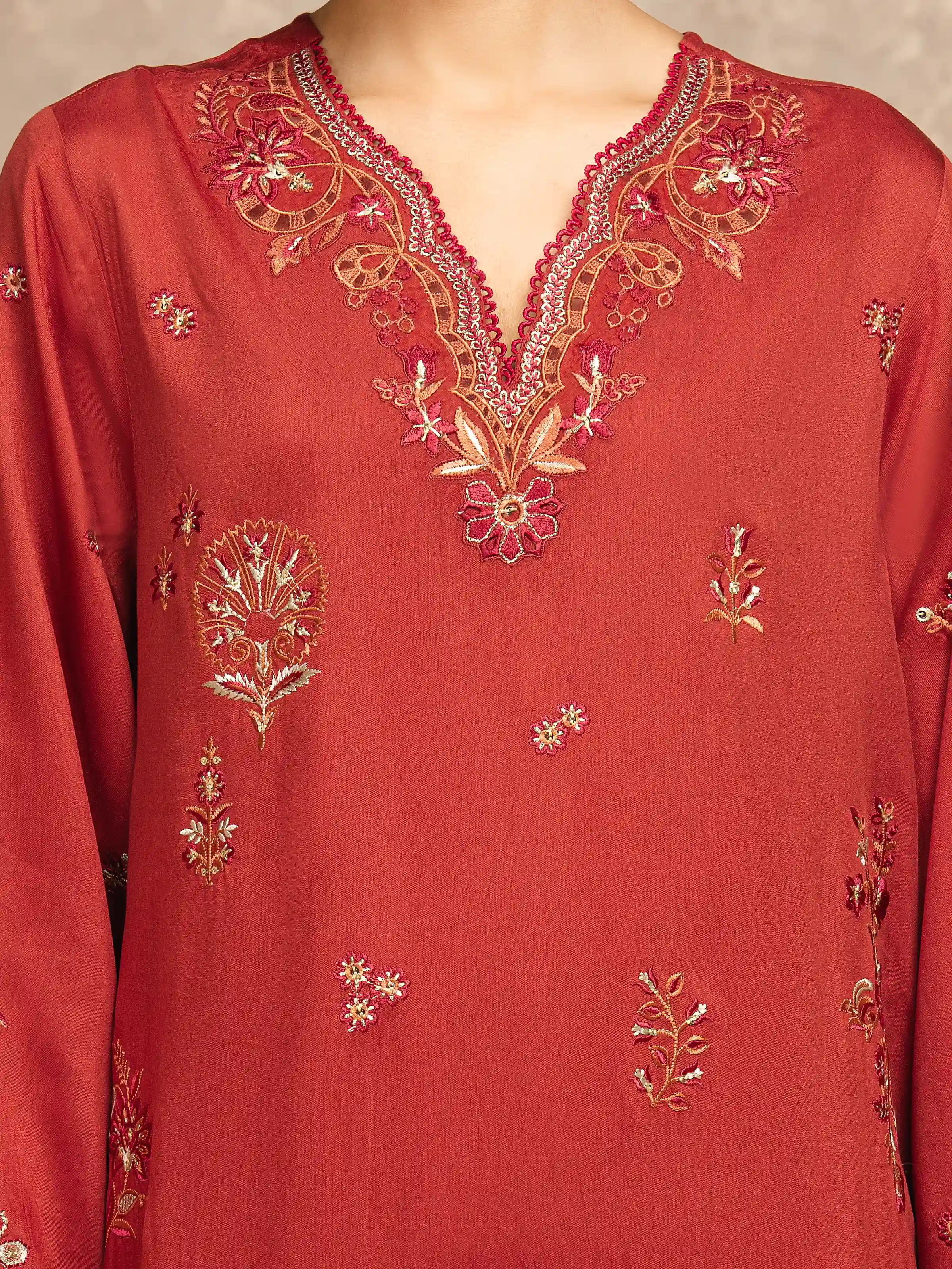 Unstitched Embroidered Viscose Suit - EWU5V19-32045-3P - Image 3