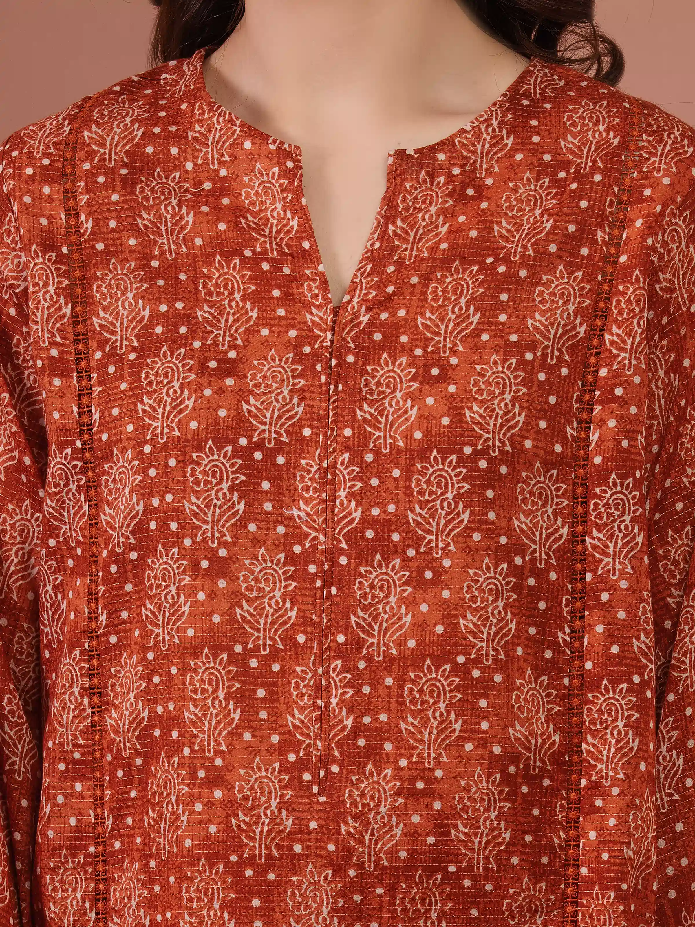 Unstitched Printed Zari Lawn Suit - EWU5M6-021-3P - Image 3