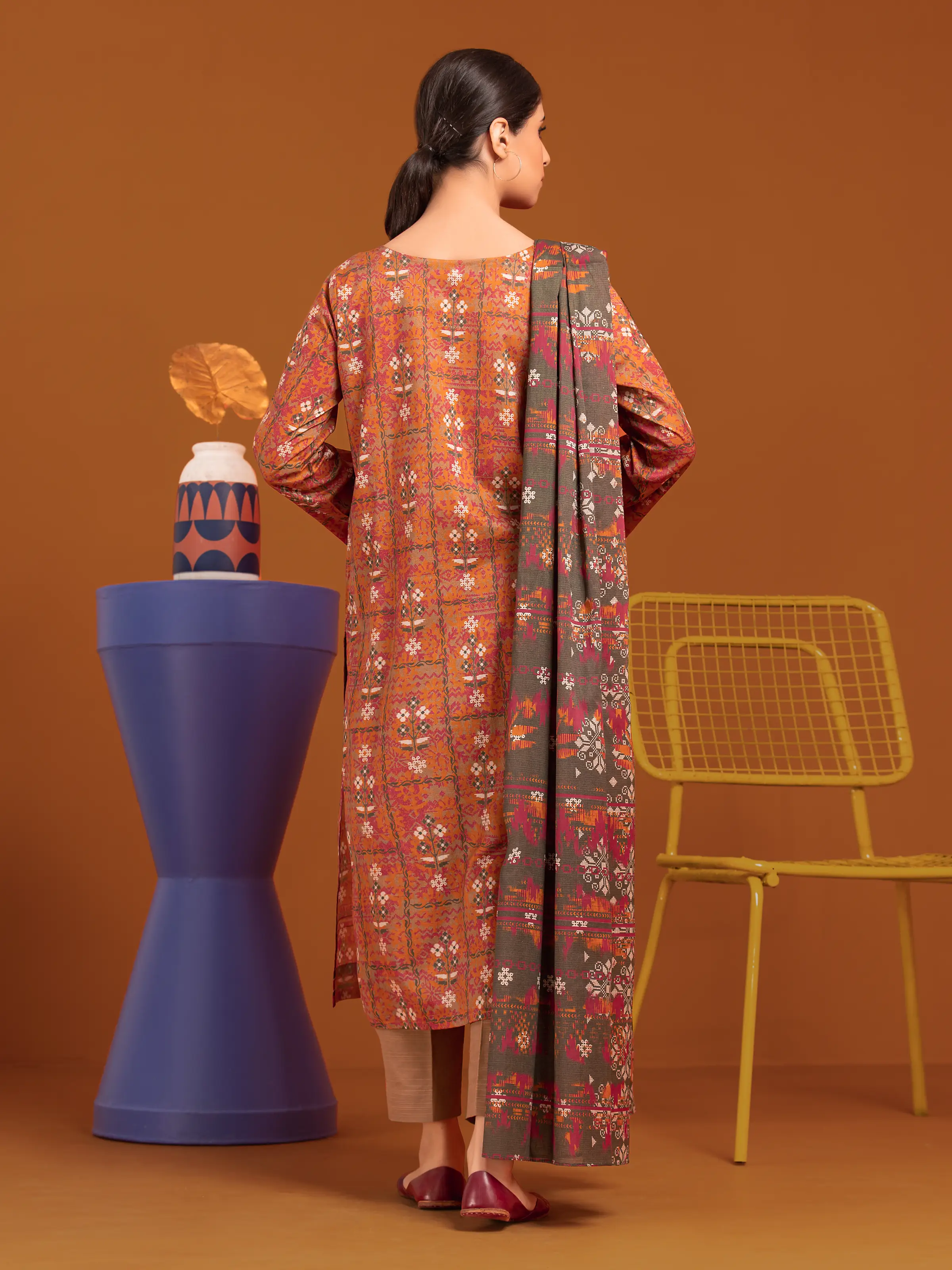 Unstitched Printed Khaddar Suit - EWU24A3-27179-3P - Image 2