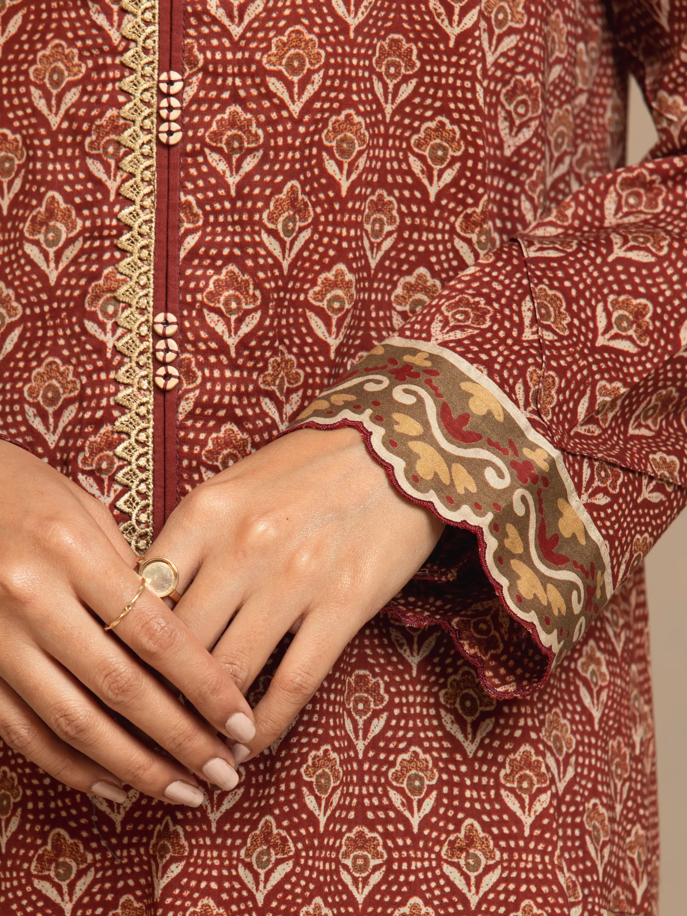 Unstitched Printed Khaddar Suit - EWU24A3-29504-3P - Image 4