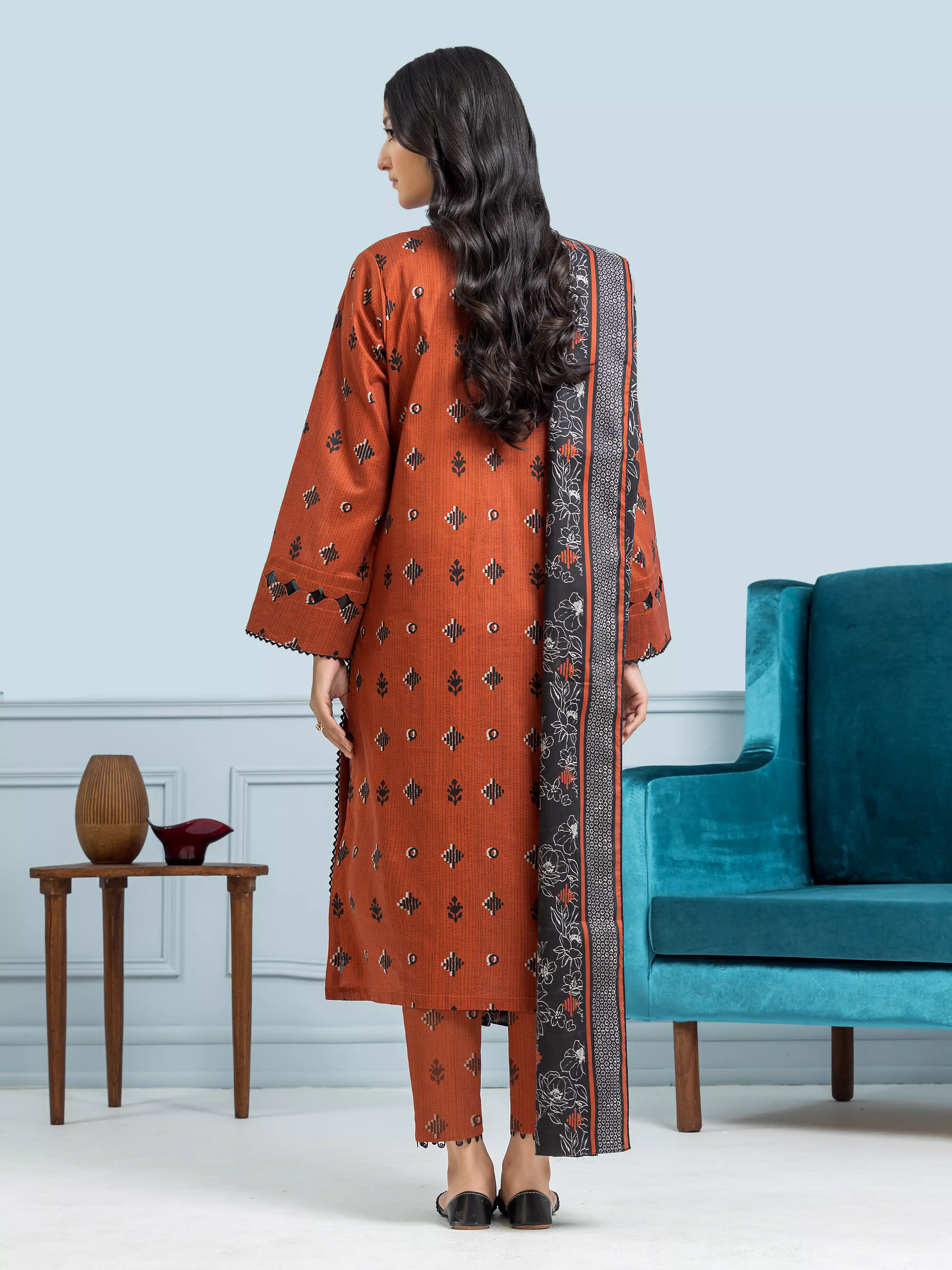 Unstitched Printed Khaddar Suit - EWU24A3-29579-3P - Image 2