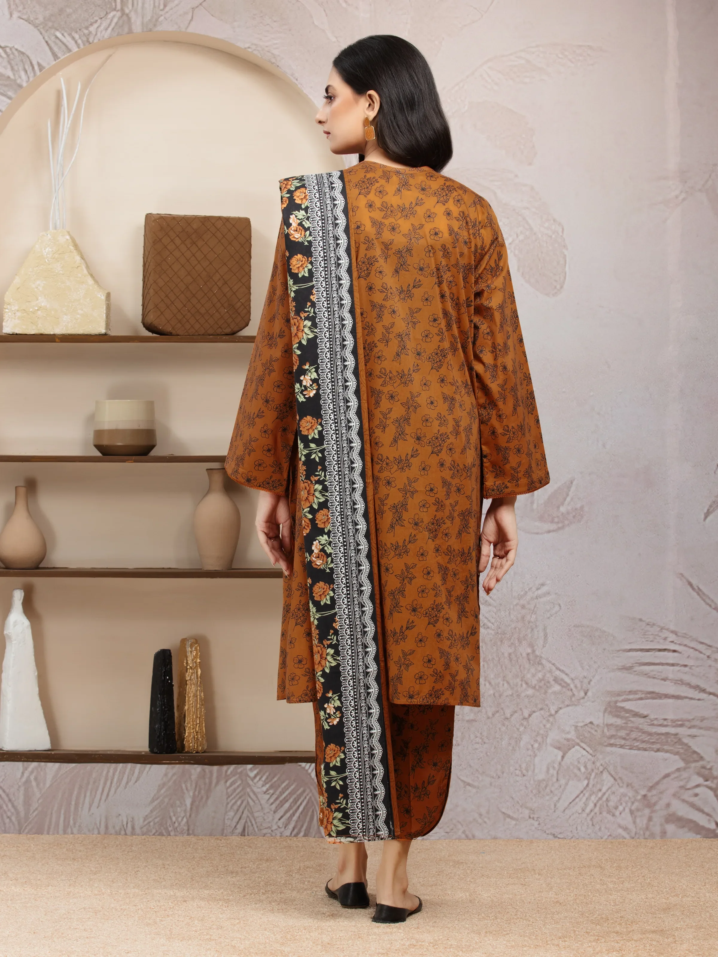 Unstitched Printed Khaddar Suit - EWU24A3-29834-3P - Image 2