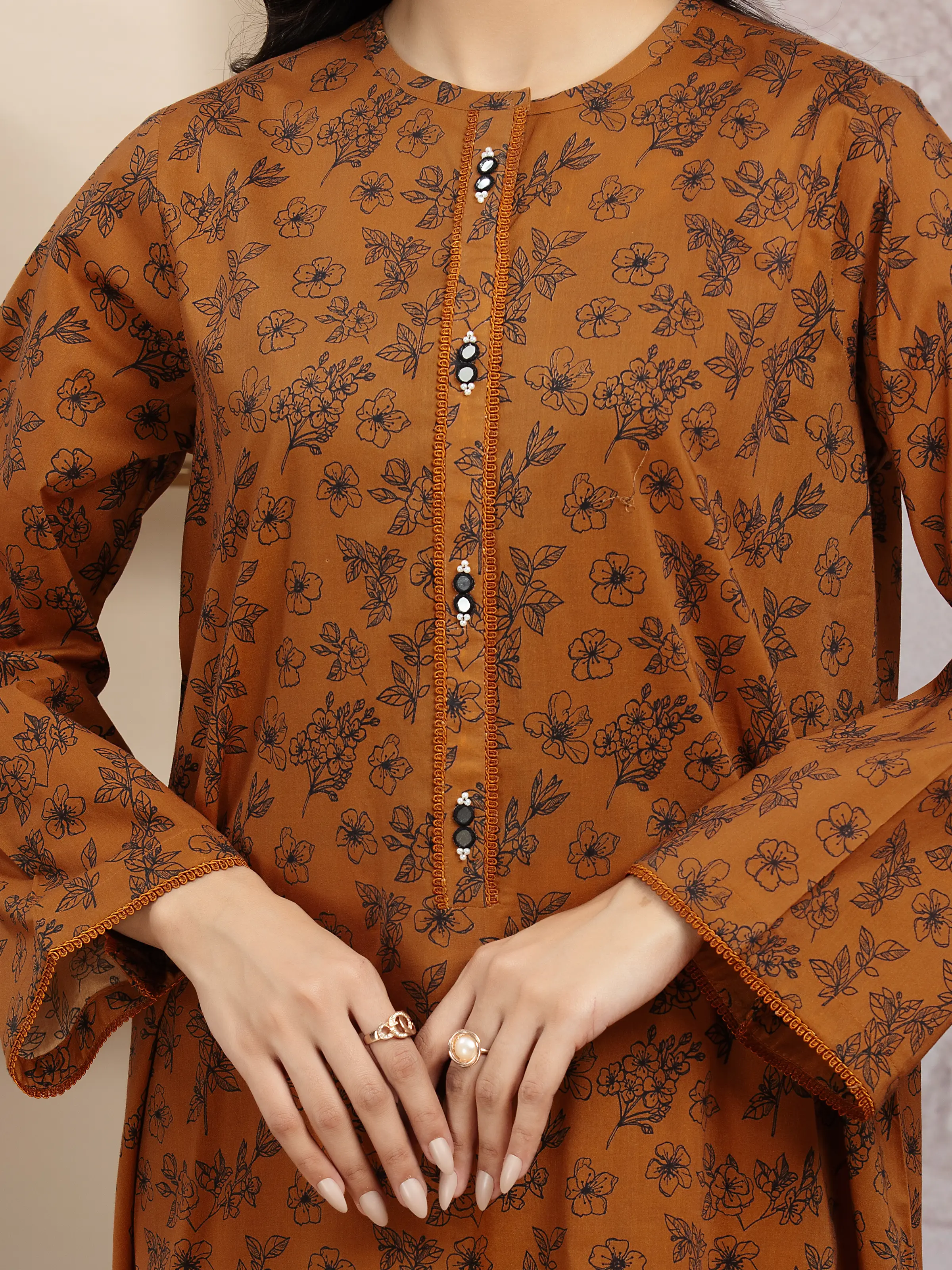 Unstitched Printed Khaddar Suit - EWU24A3-29834-3P - Image 4