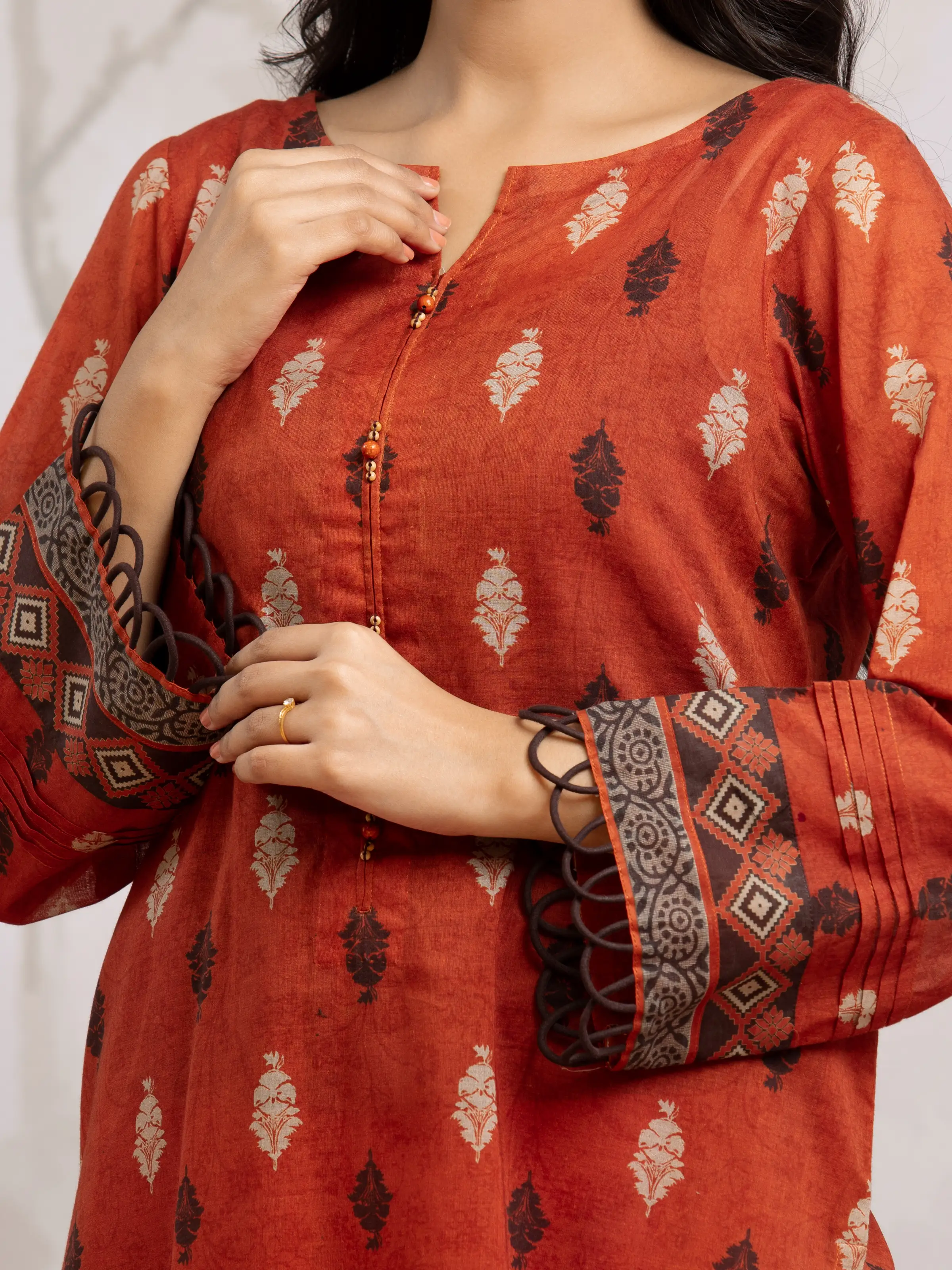 Unstitched Printed Khaddar Suit - EWU24M2-185 - Image 2