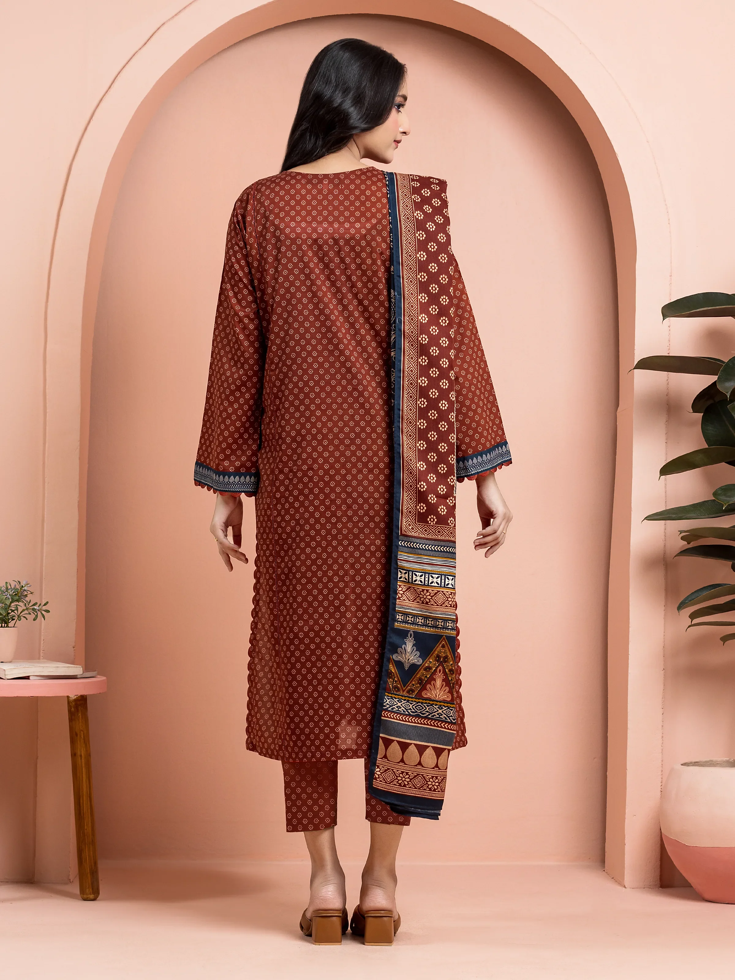 Unstitched Printed Khaddar Suit - EWU24M3-091 - Image 2