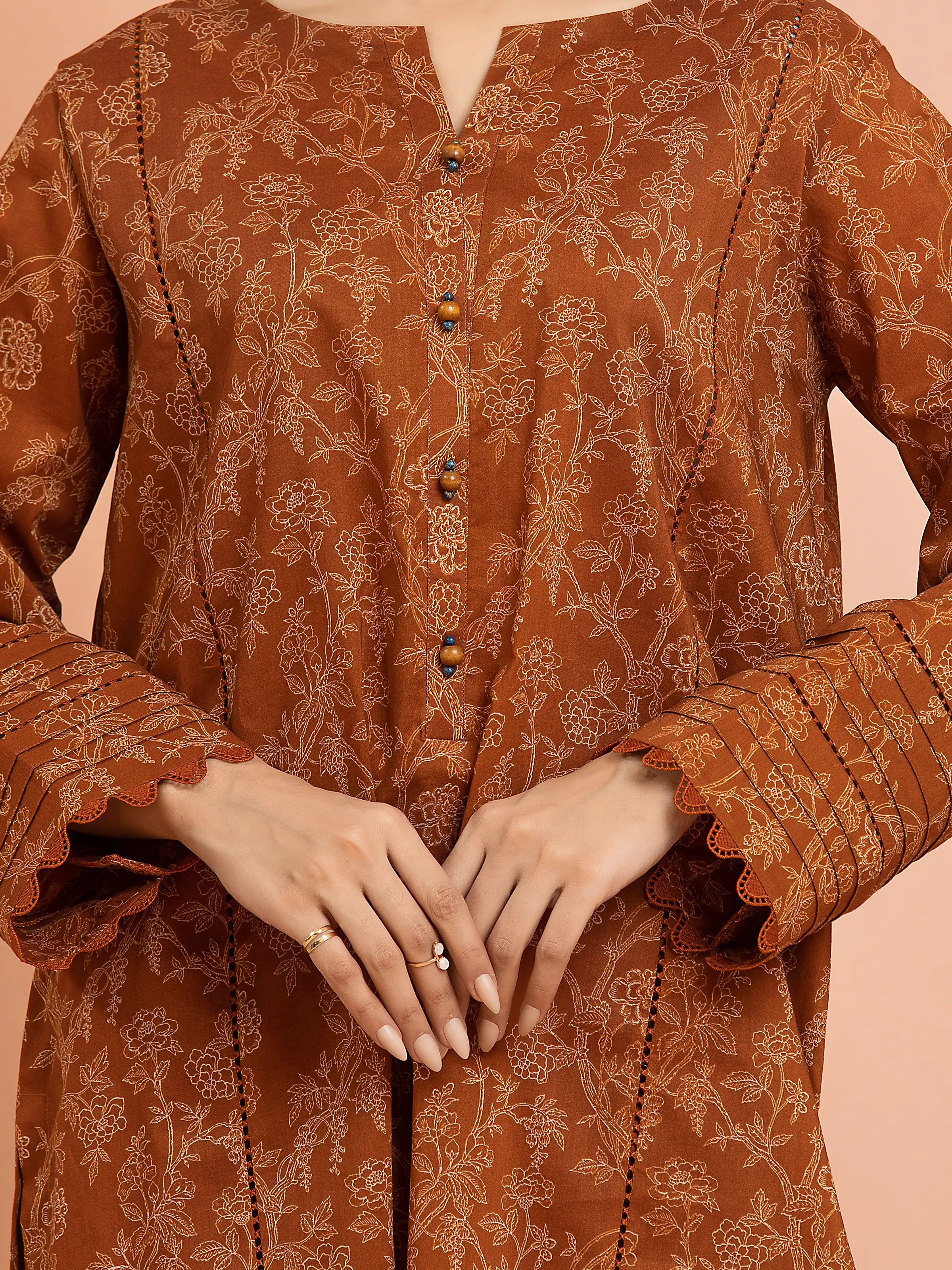 Unstitched Printed Khaddar Suit - EWU24M3-101-3P - Image 3