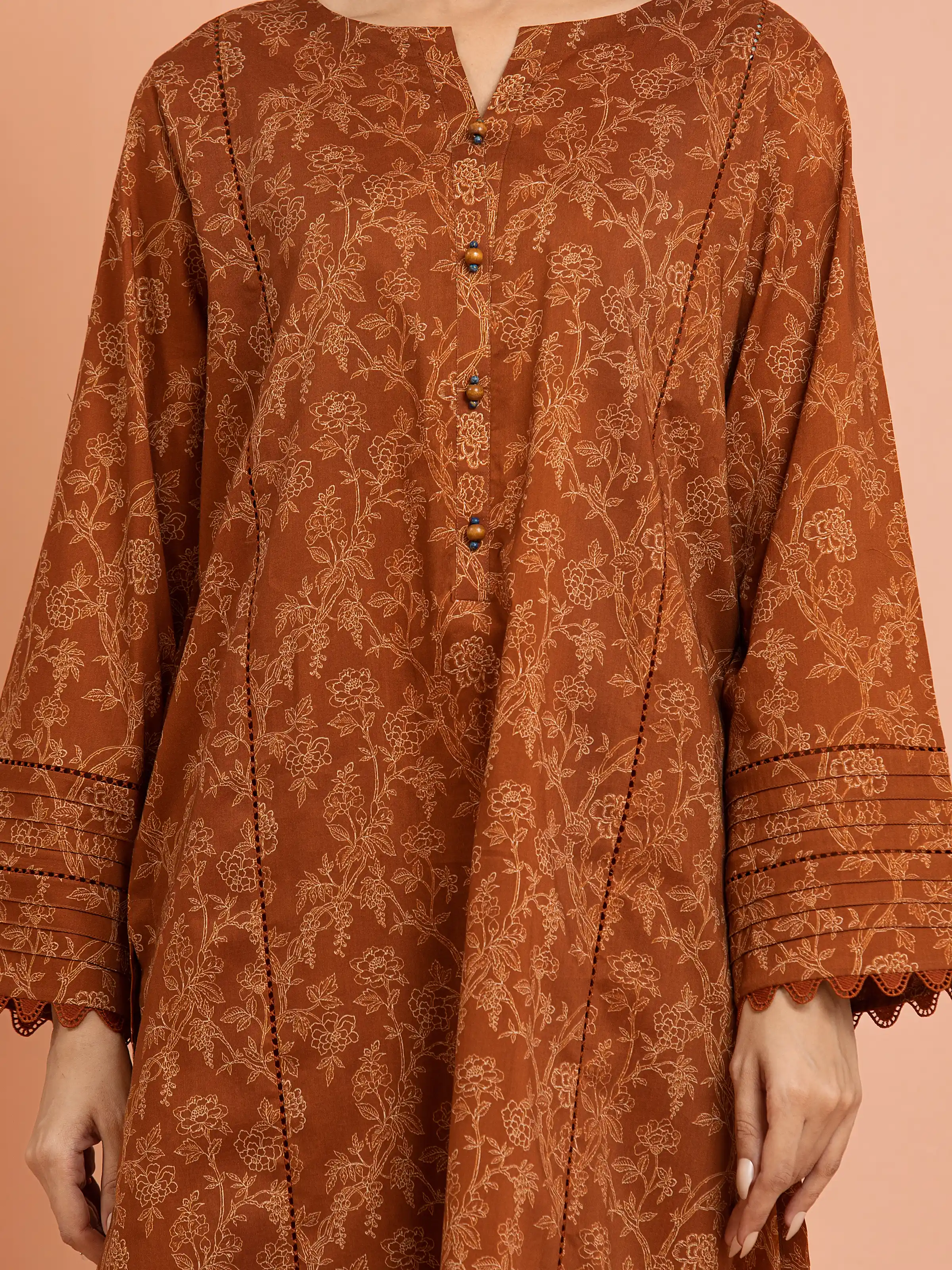 Unstitched Printed Khaddar Suit - EWU24M3-101-3P - Image 4