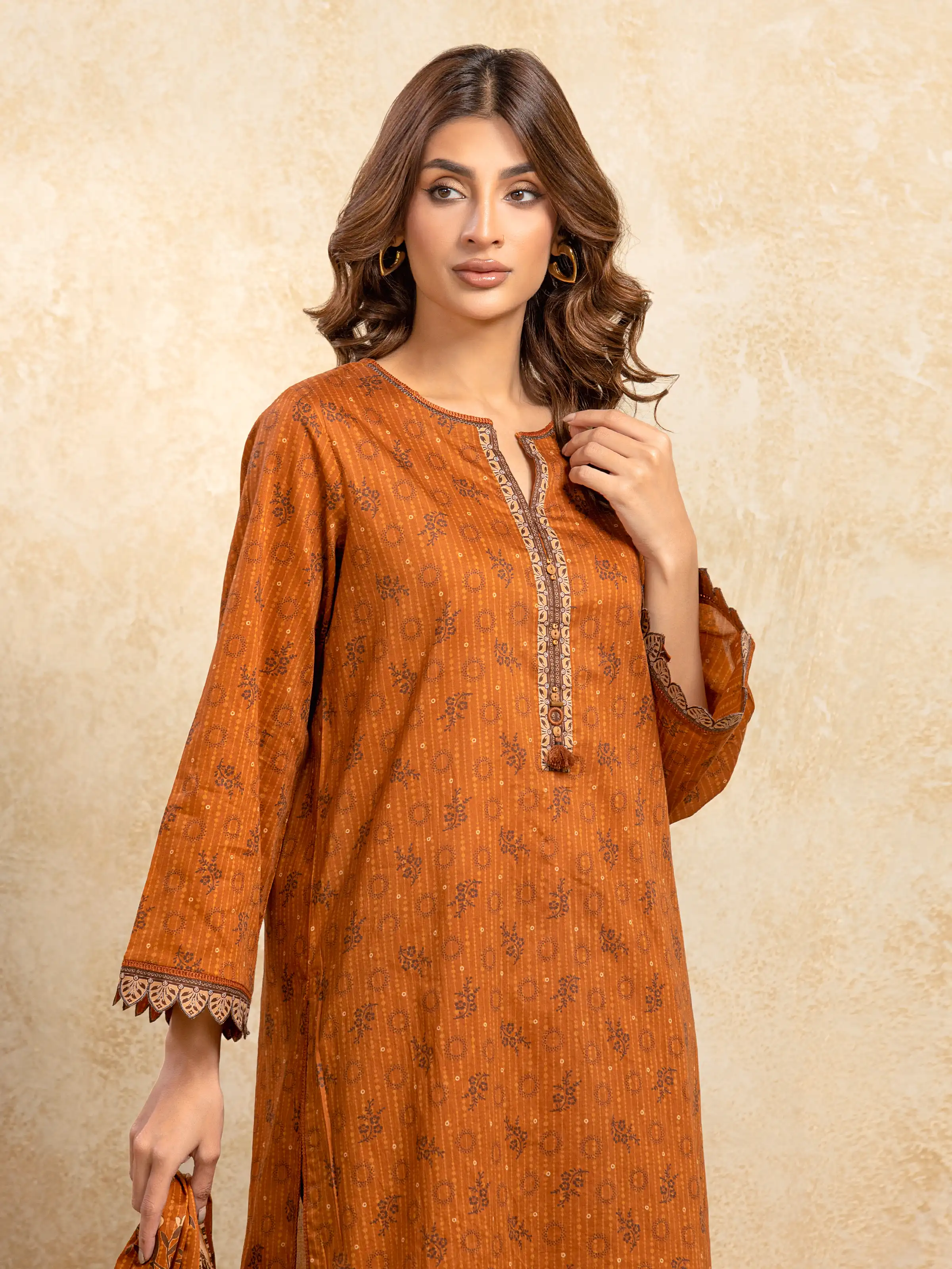 Unstitched Printed Khaddar Suit - EWU5A3-35983-3P - Image 2