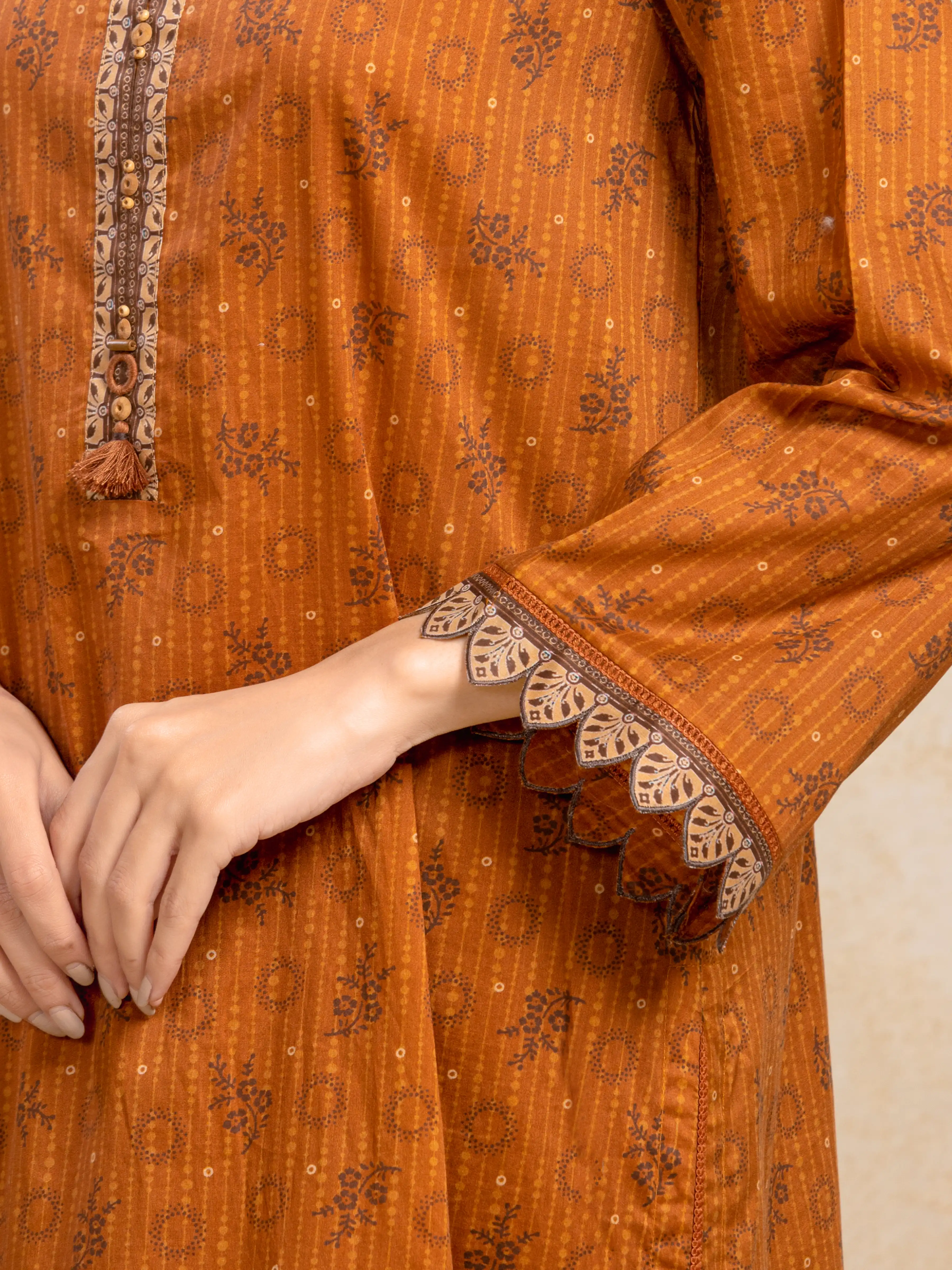 Unstitched Printed Khaddar Suit - EWU5A3-35983-3P - Image 3