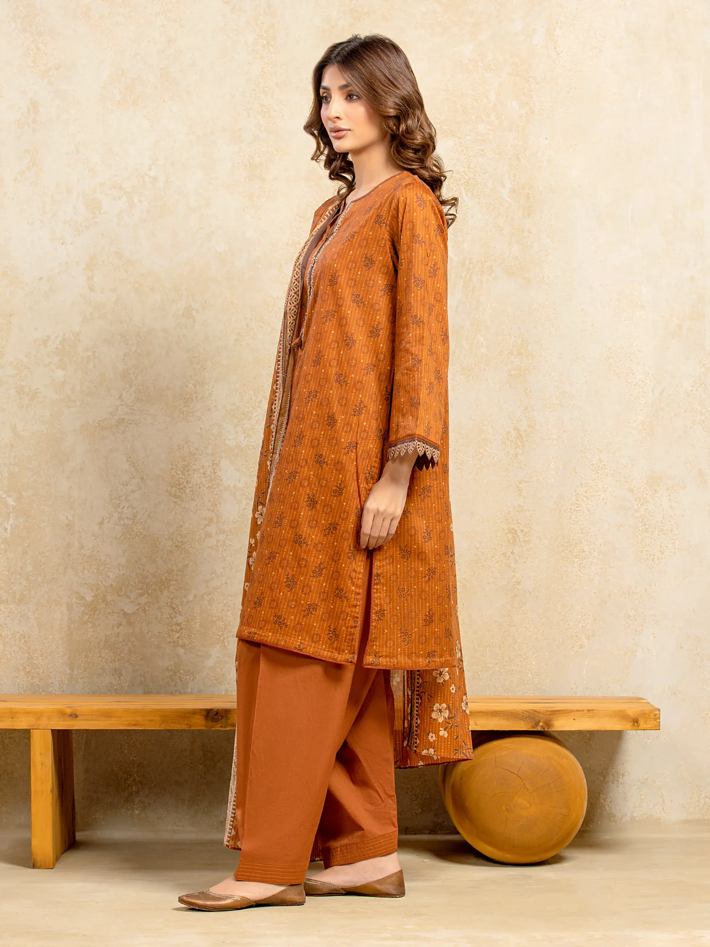 Unstitched Printed Khaddar Suit - EWU5A3-35983-3P - Image 5