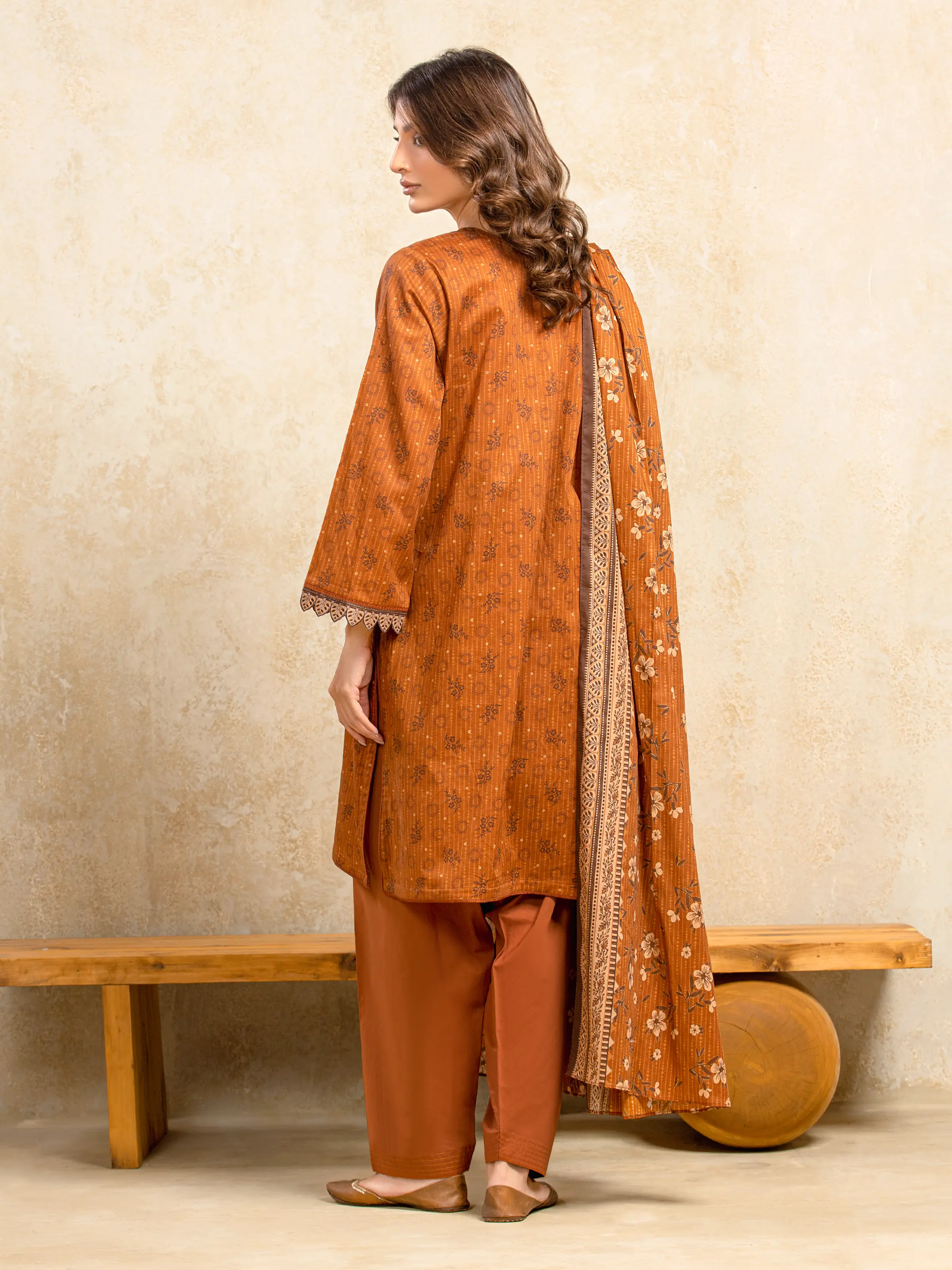 Unstitched Printed Khaddar Suit - EWU5A3-35983-3P - Image 6