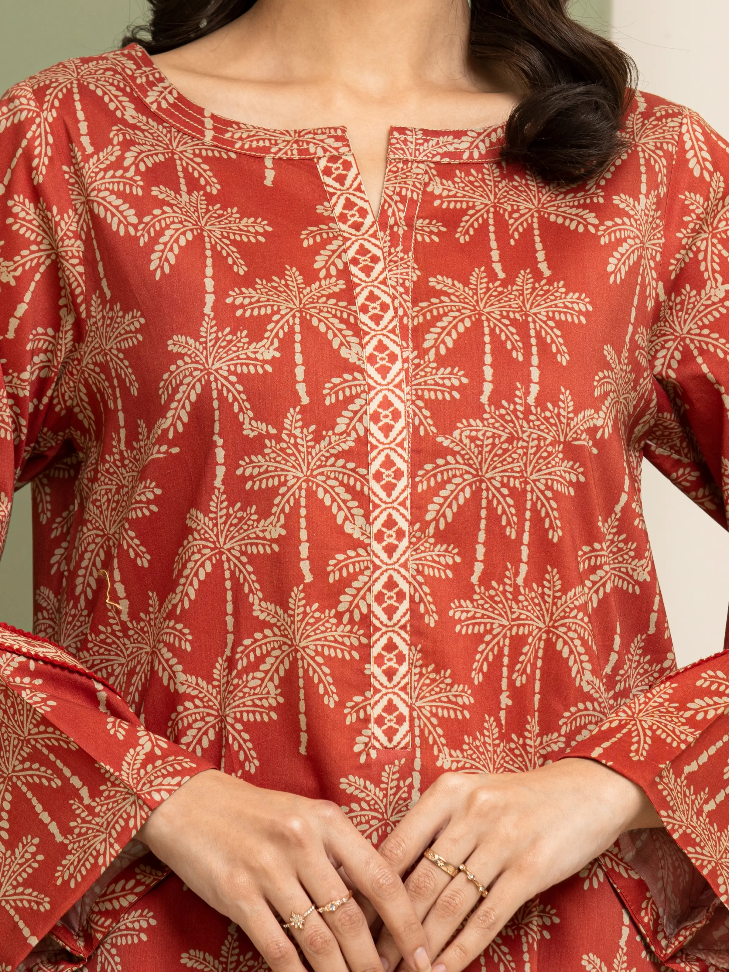 Unstitched Printed Lawn Shirt Trouser - EWU5A1-35427ST - Image 3