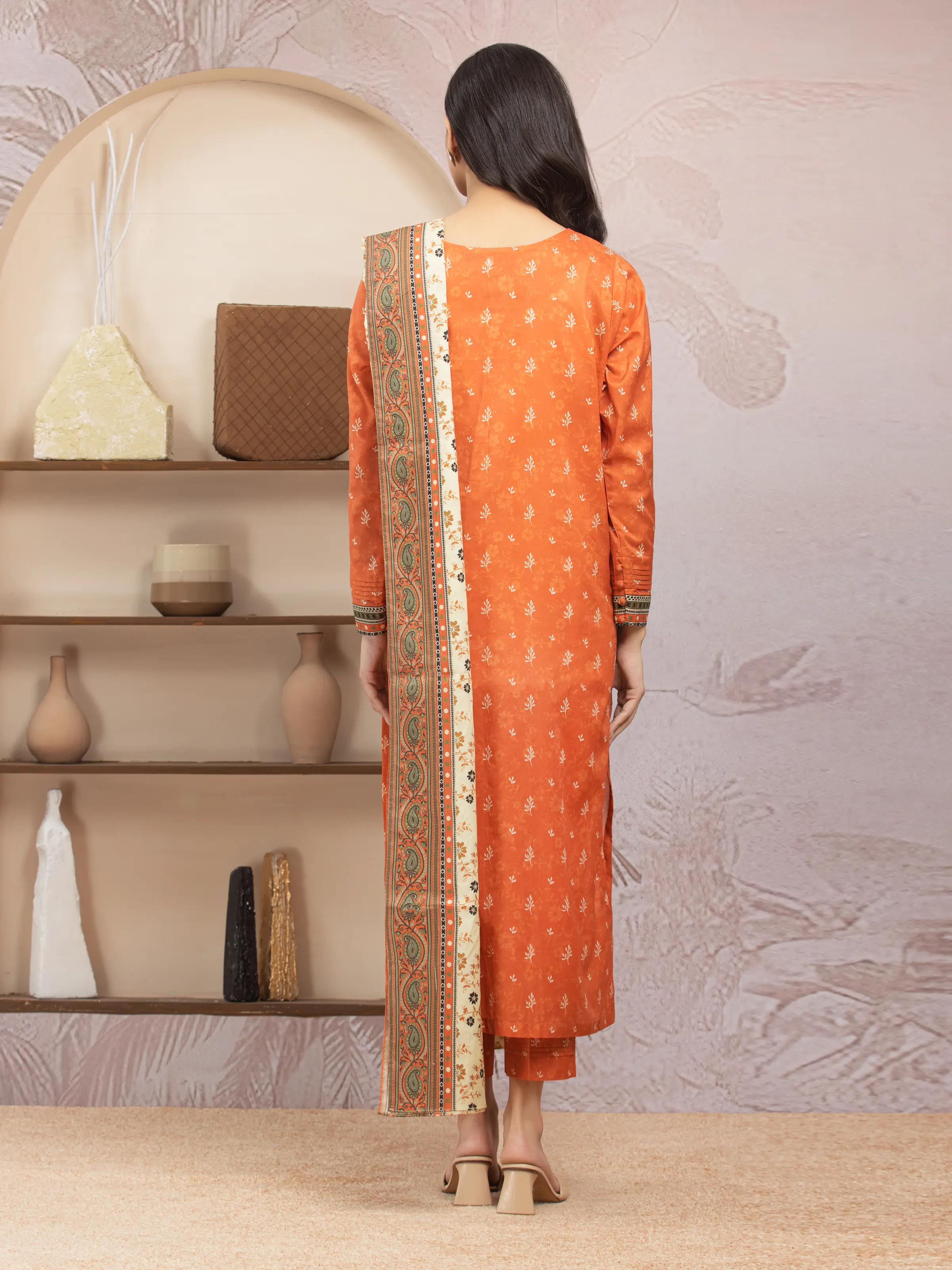 Unstitched Printed Lawn Suit - EWU5A1-35003-3P - Image 2