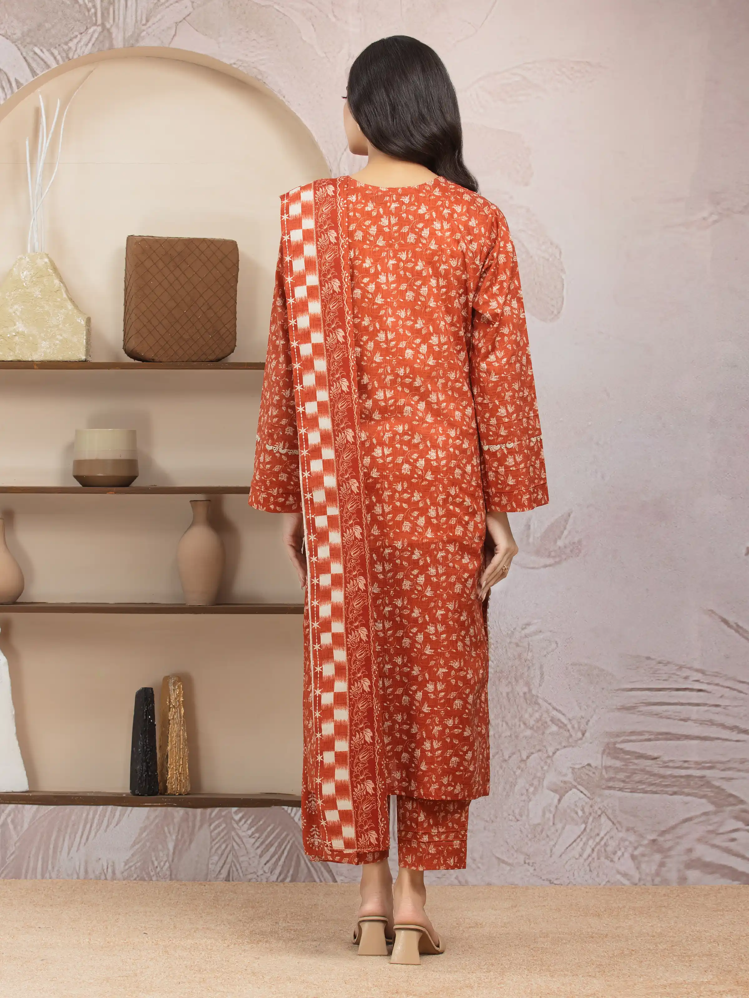 Unstitched Printed Lawn Suit - EWU5A1-35008-3P - Image 2