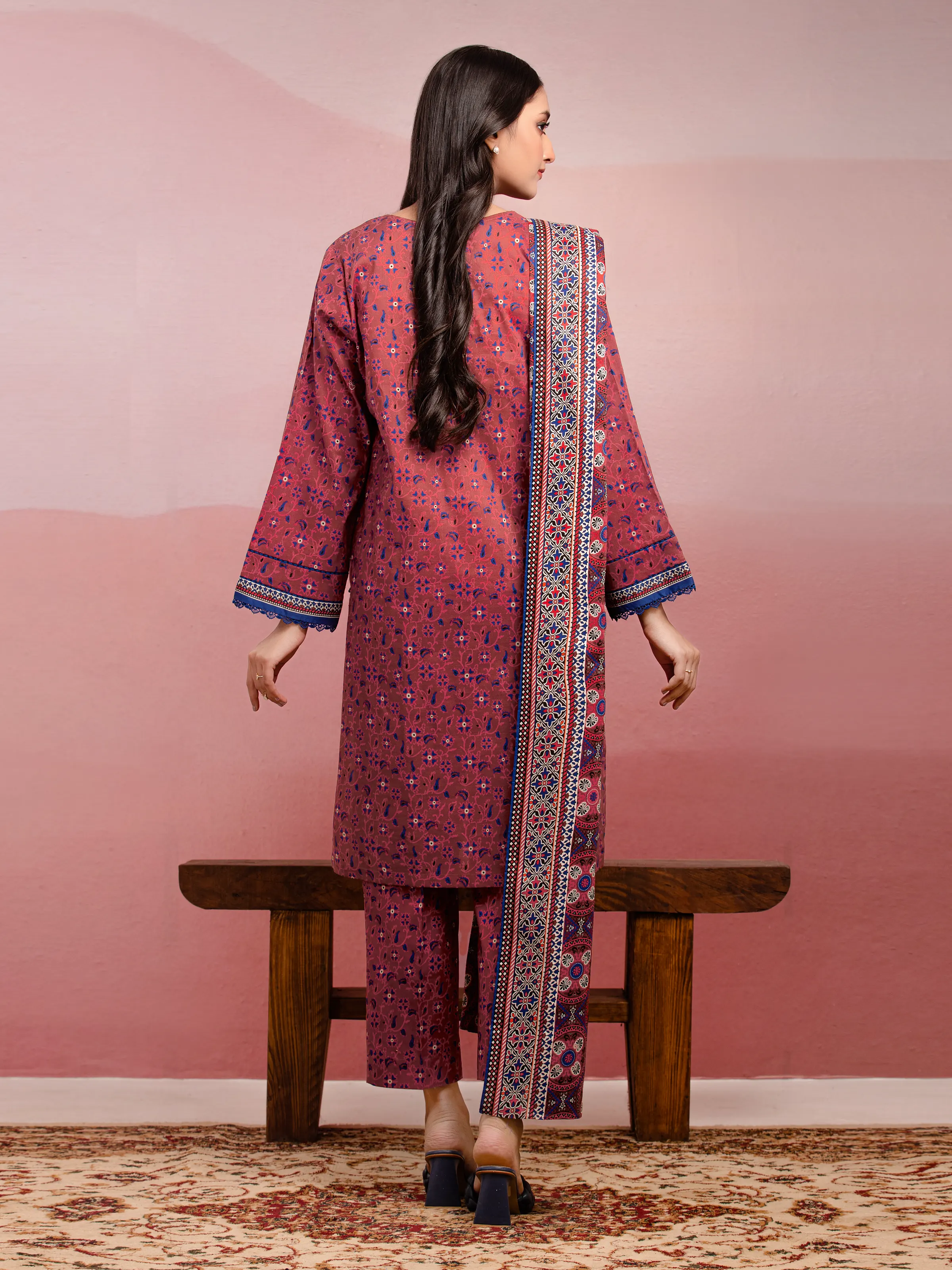 Unstitched Printed Lawn Suit - EWU5A1-35032-3P - Image 2