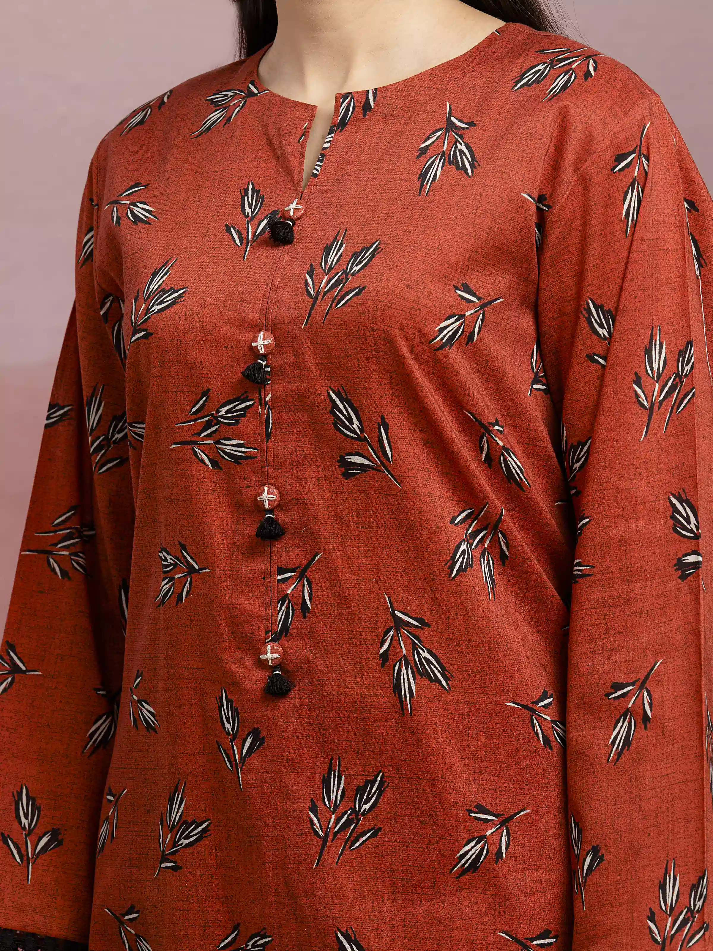 Unstitched Printed Lawn Suit - EWU5A1-35230-3P - Image 5