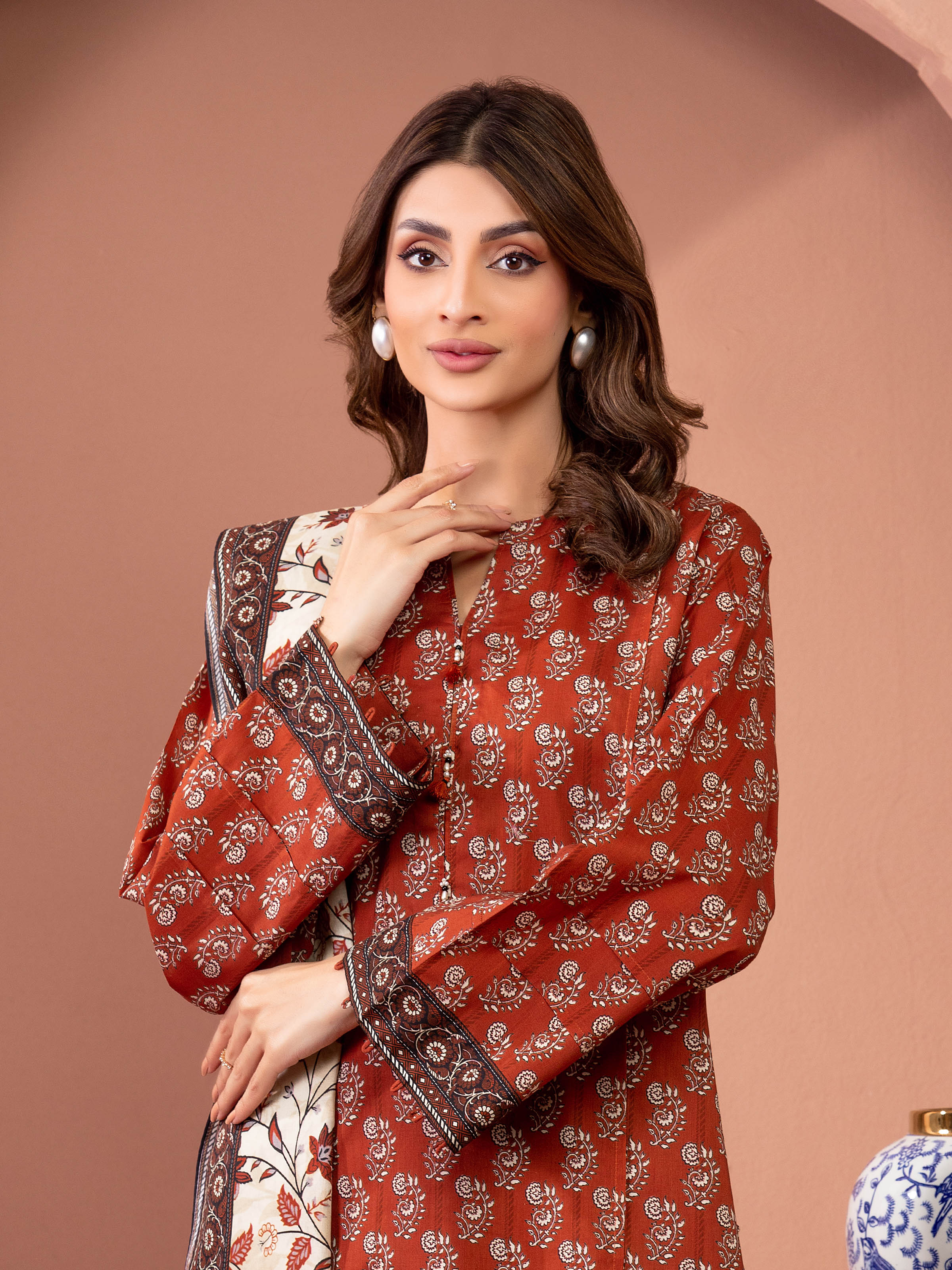 Unstitched Printed Lawn Suit - EWU5A1-35233-3P - Image 2