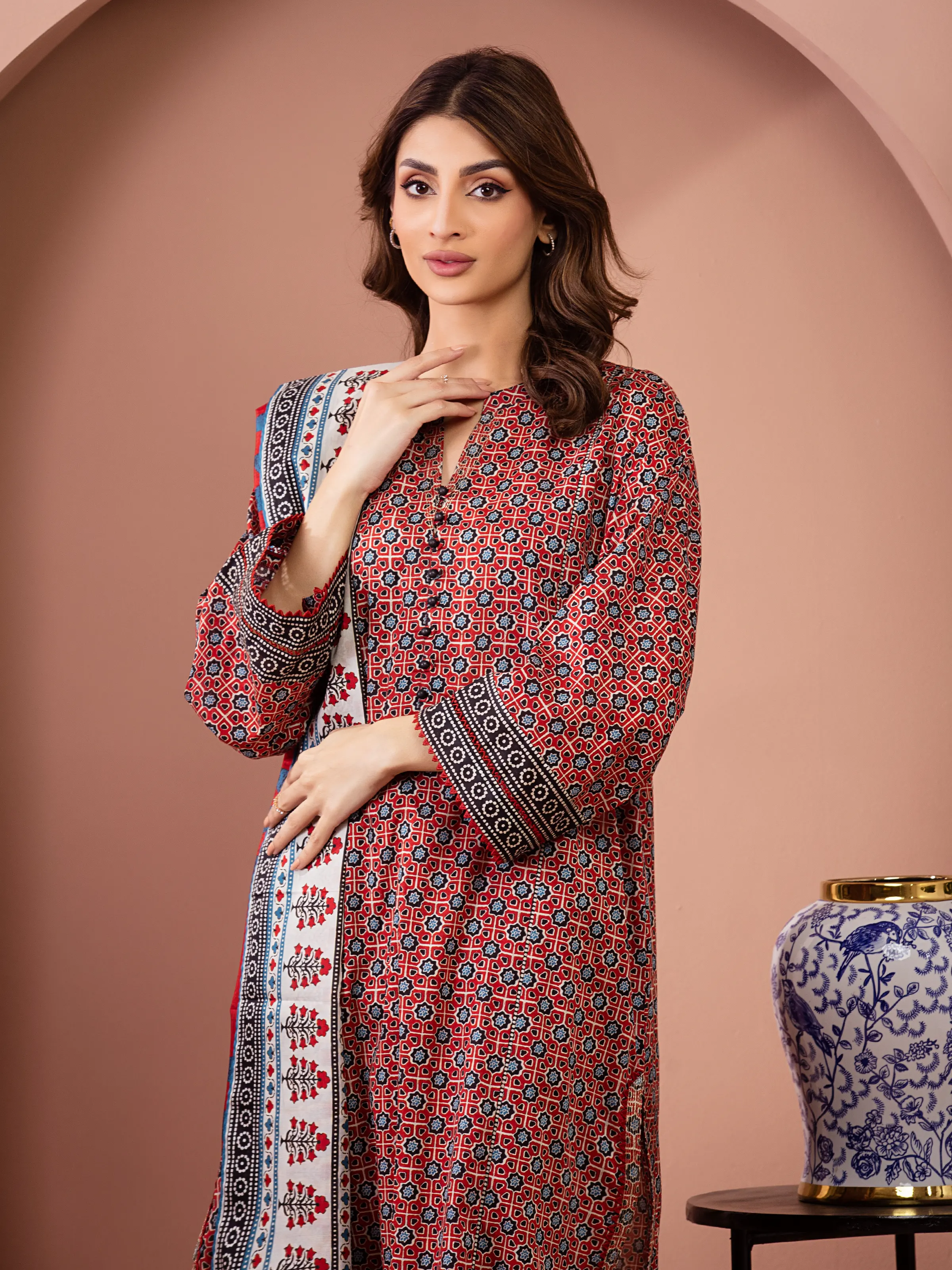 Unstitched Printed Lawn Suit - EWU5A1-35281-3P - Image 2