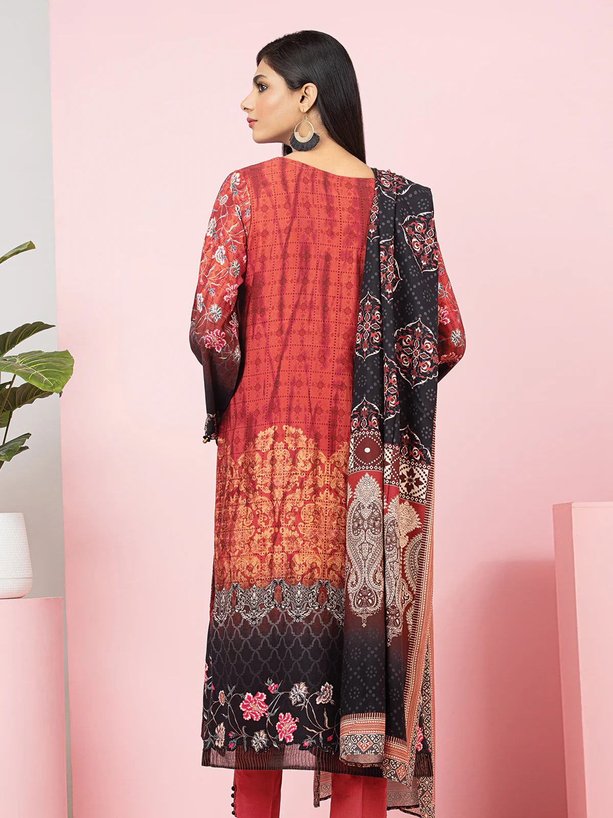 Unstitched Printed Viscose Shirt Trouser - EWU22A4-24030ST - Image 2