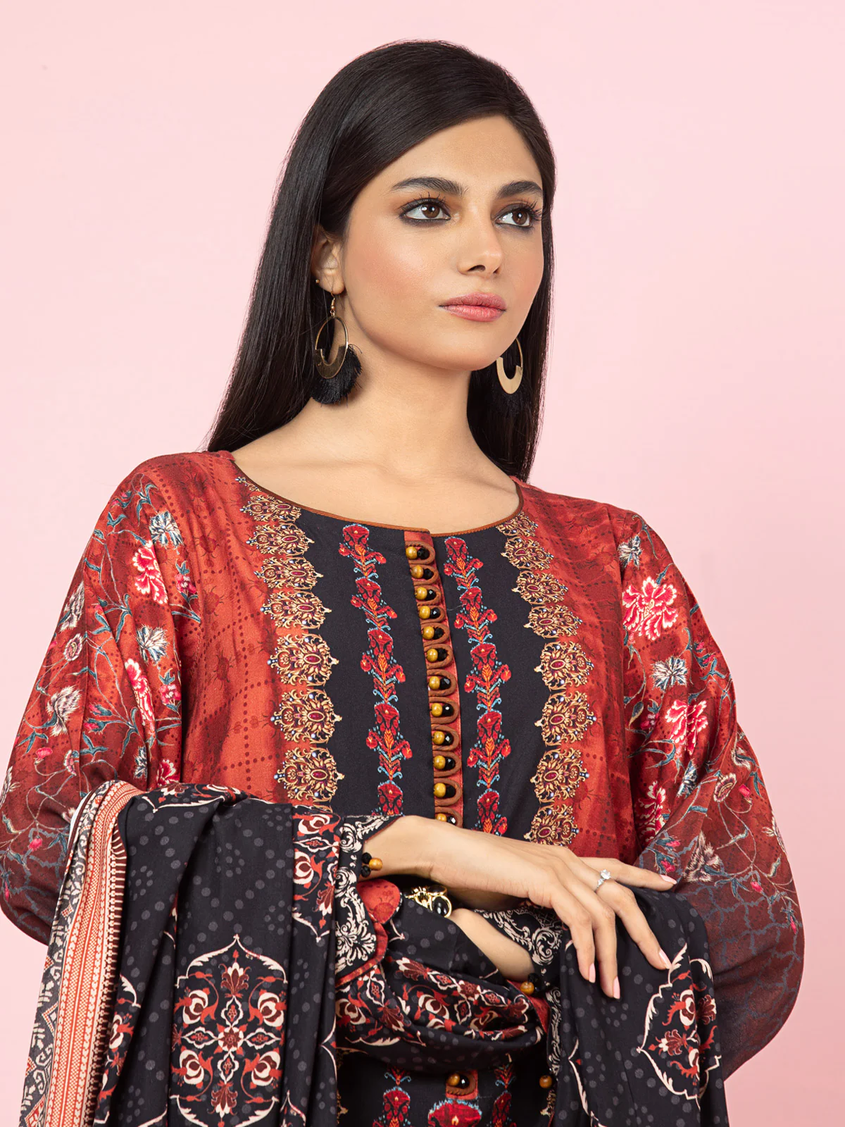 Unstitched Printed Viscose Shirt Trouser - EWU22A4-24030ST - Image 4