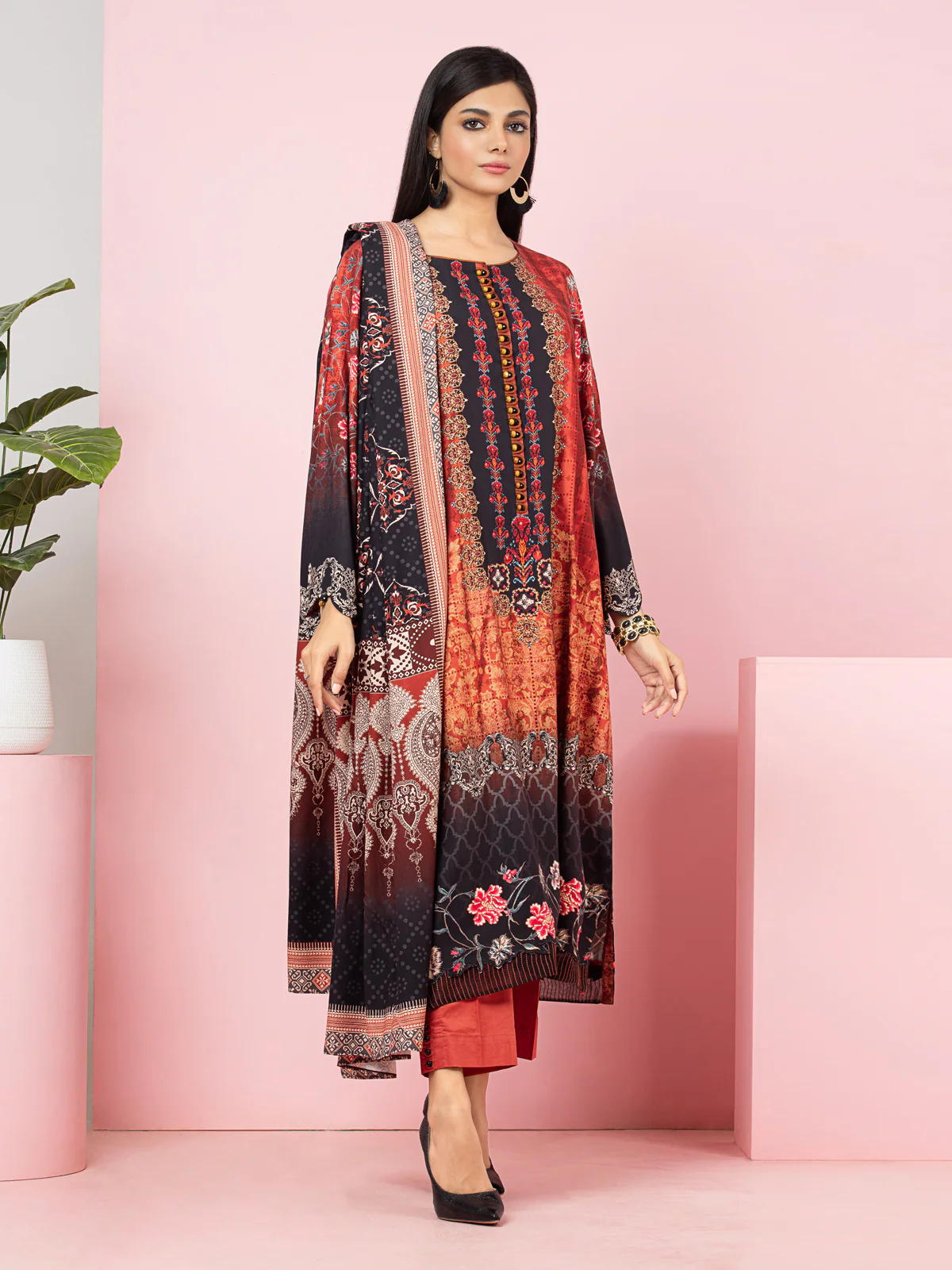 Unstitched Printed Viscose Shirt Trouser - EWU22A4-24030ST - Image 7