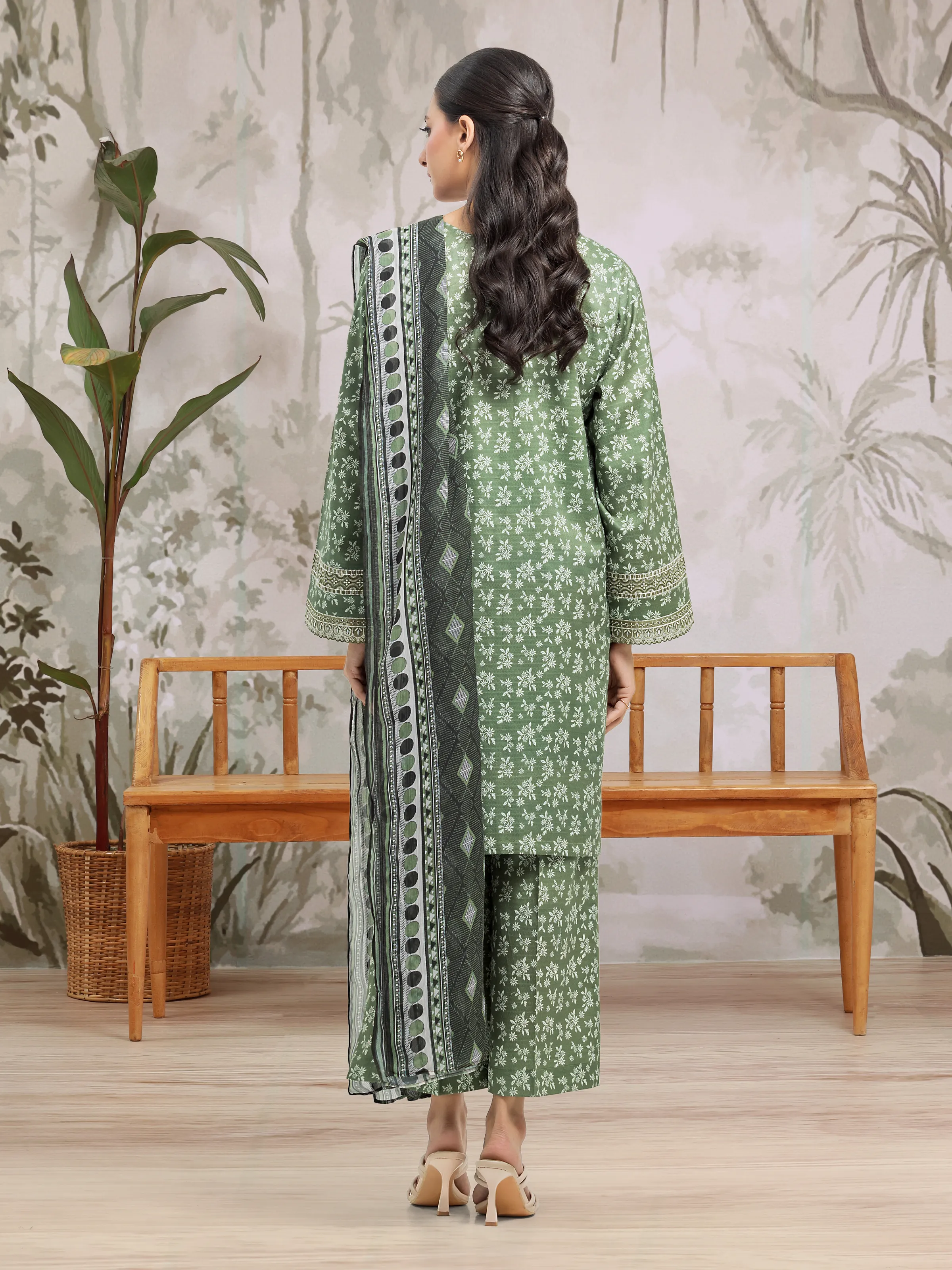Unstitched Embroidered Dobby Suit - EWU5V7-30360-3P - Image 2