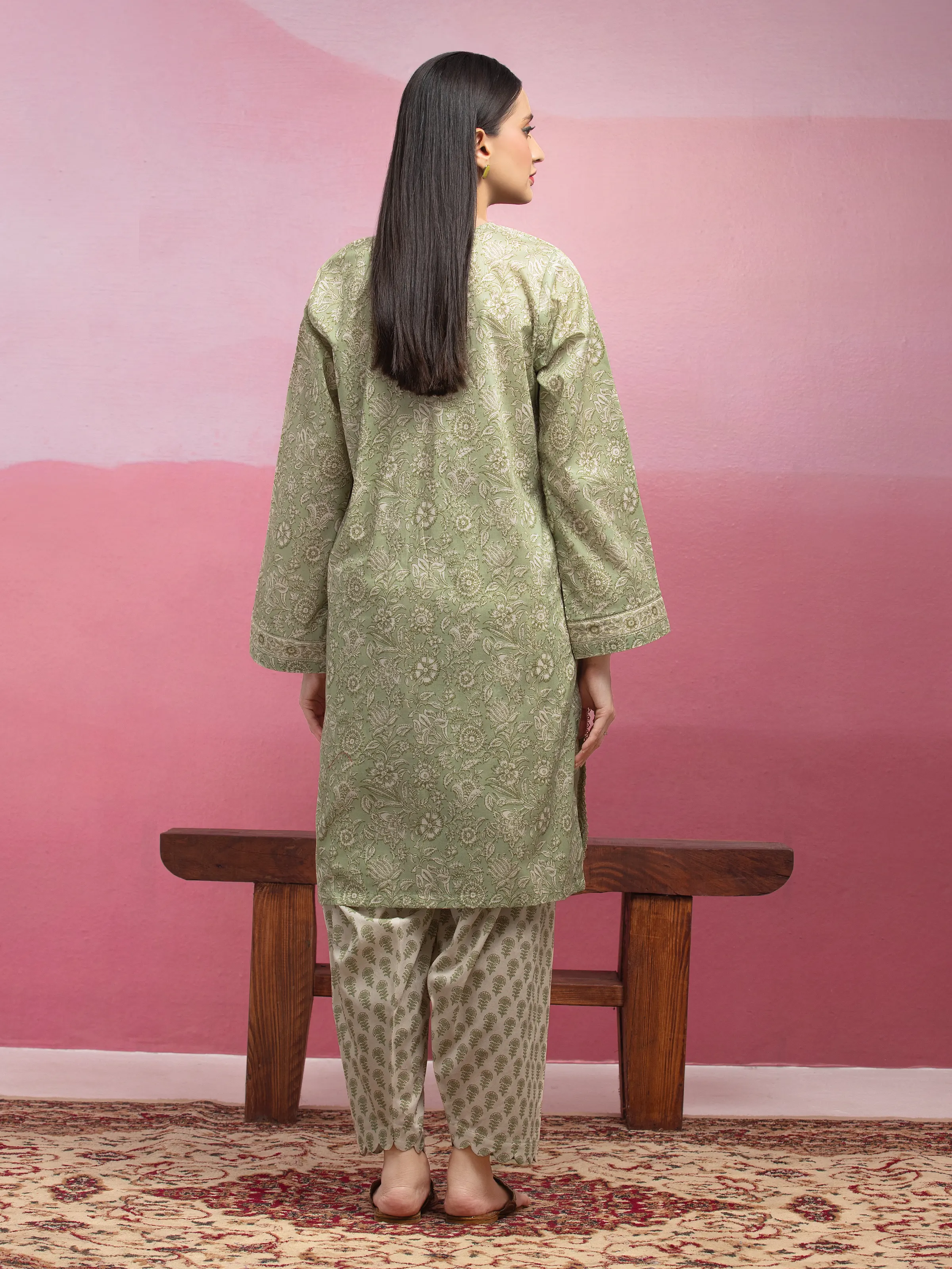Unstitched Printed Lawn Shirt Trouser - EWU5A1-35418ST - Image 2