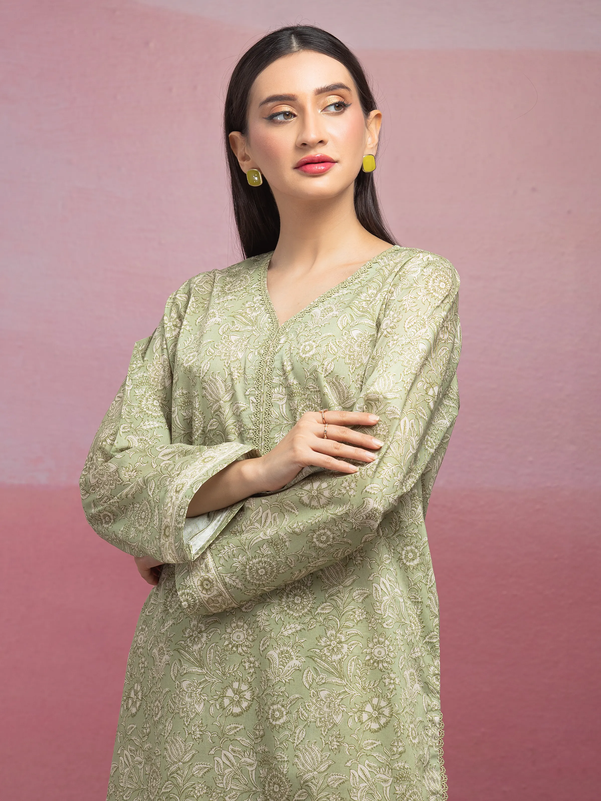Unstitched Printed Lawn Shirt Trouser - EWU5A1-35418ST - Image 3