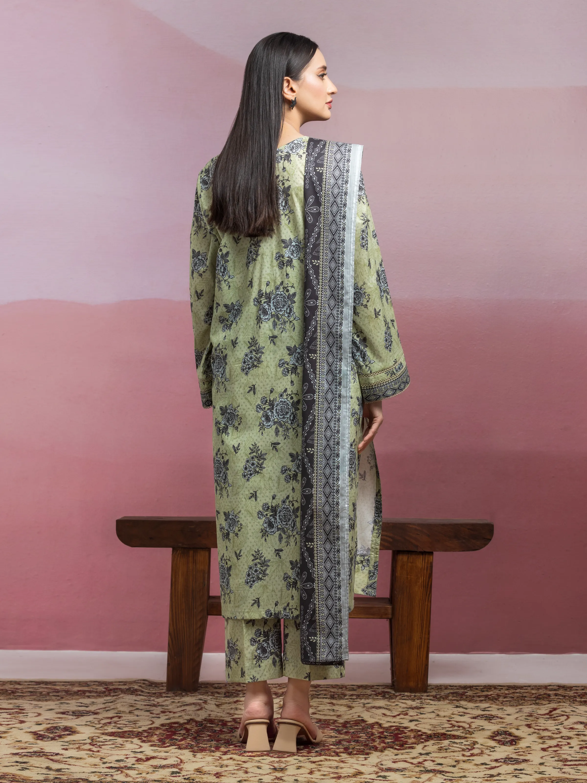 Unstitched Printed Lawn Suit - EWU5A1-35067-3P - Image 4